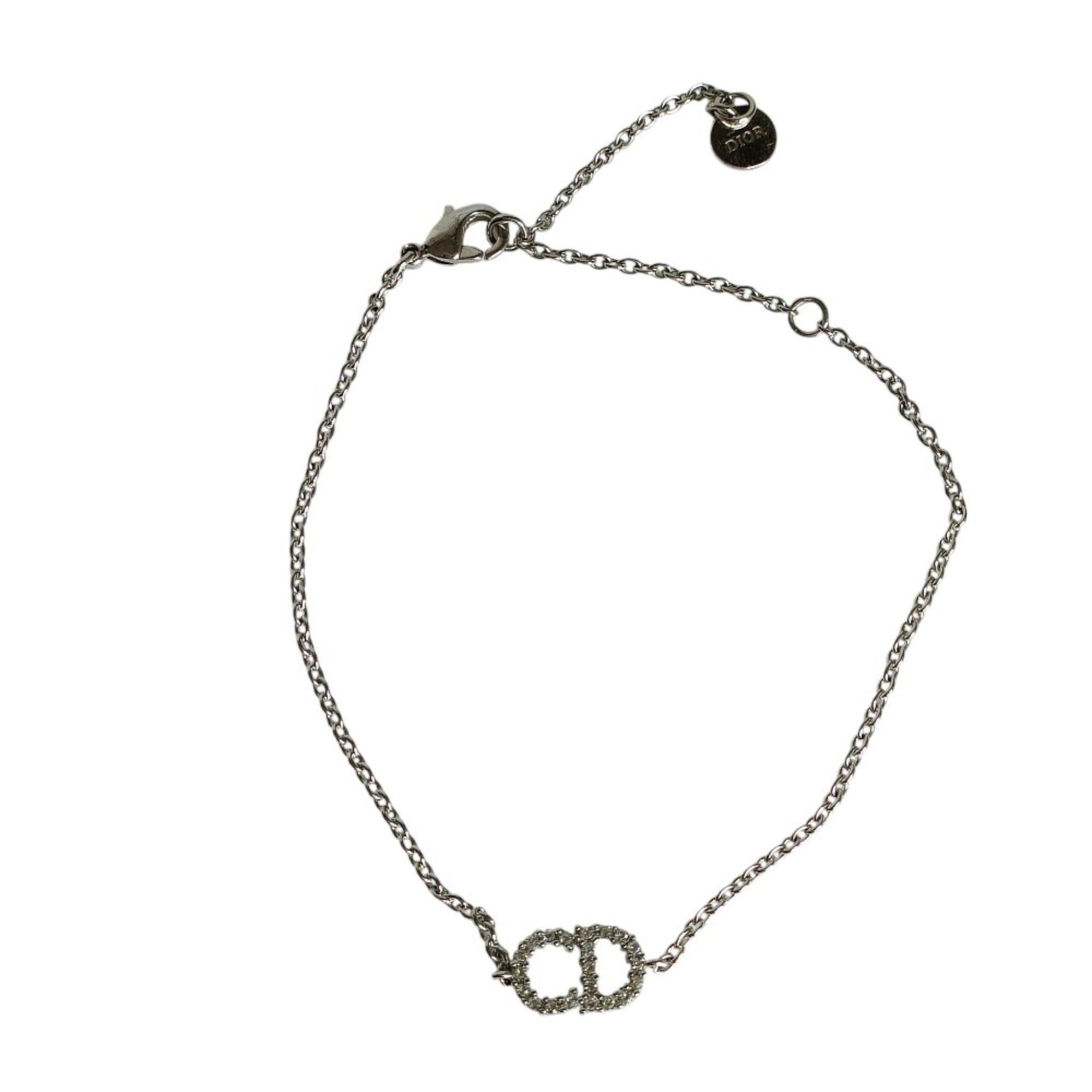 Dior Christian Dior Clair D Lune Rhinestone Chain Bracelet in Silver Metal, Women's, Luxs, Pre-owned Brands Size ONE SIZE - 1 Thumbnail
