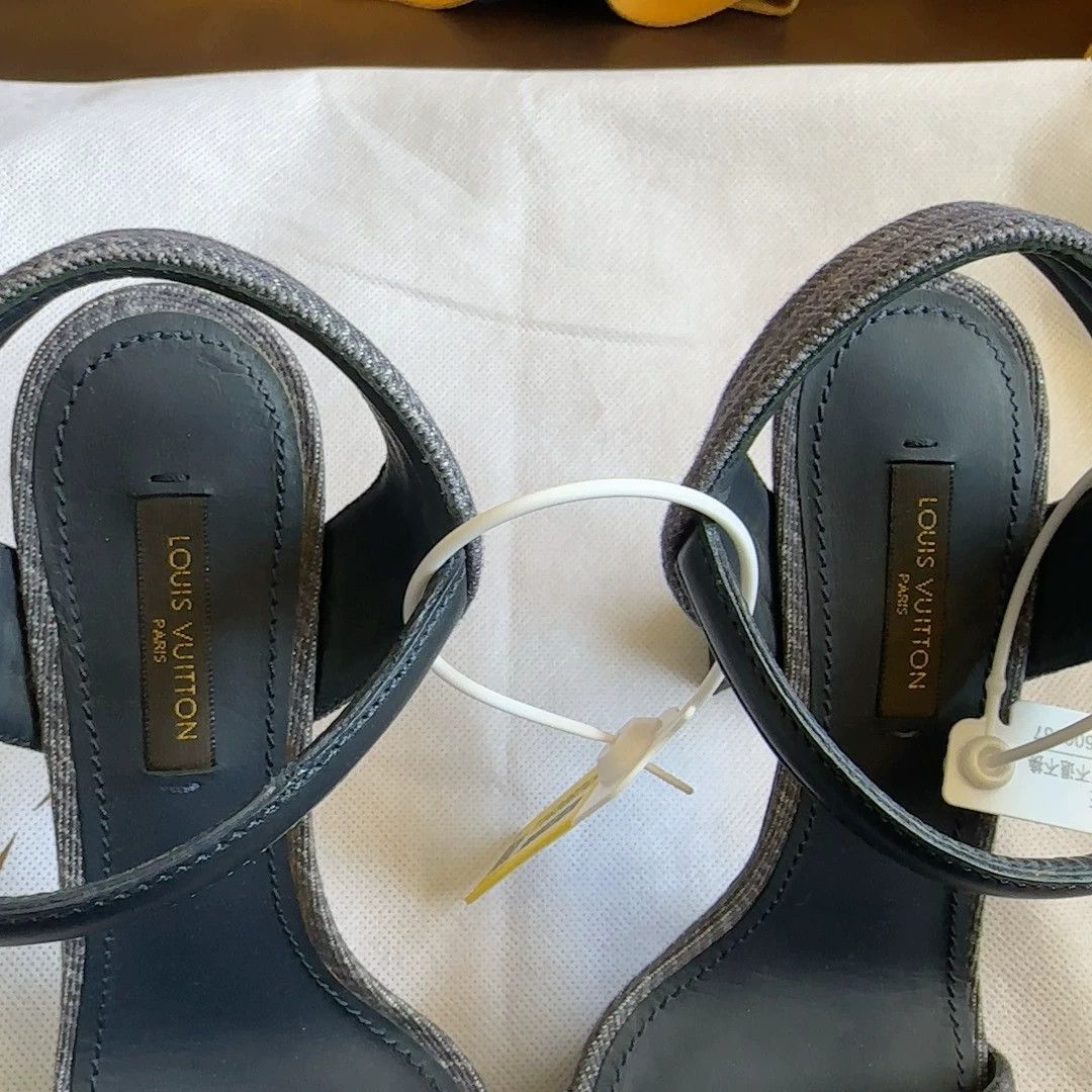 Louis Vuitton LV Women's New Denim Platform Heel Sandal 12.5cm 35 Size US 4.5 / IT 34.5 - 5 Thumbnail