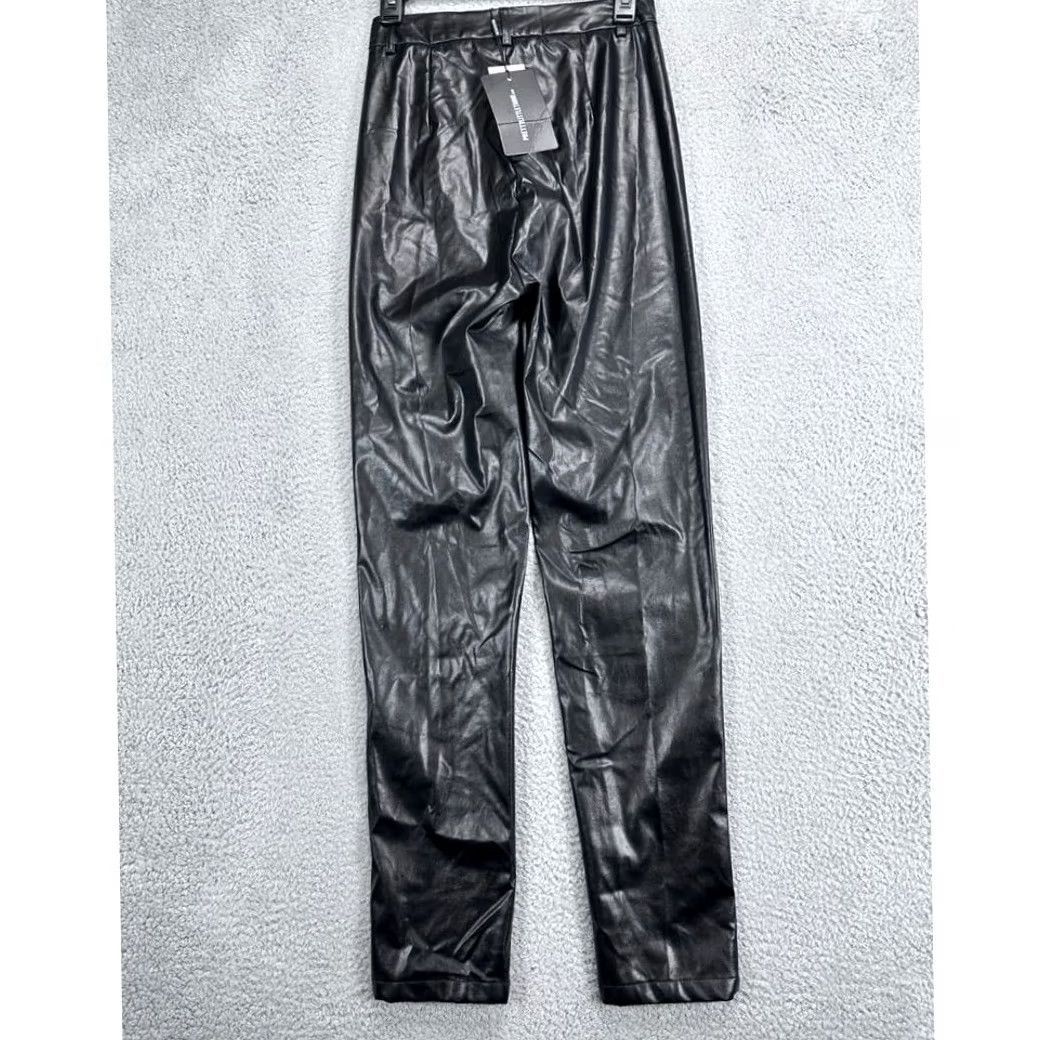 PrettyLittleThing Pretty Little Thing Pants Womens 4 Petite Black Faux Leather Skinny Ladies NEW Size 27" / US 4 / IT 40 - 3 Thumbnail