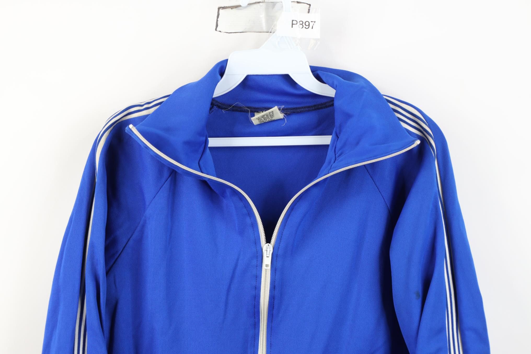 Vintage Vintage 70s Knit Warm Up Soccer Tennis Jacket Royal Blue USA Size S / US 4 / IT 40 - 2 Thumbnail