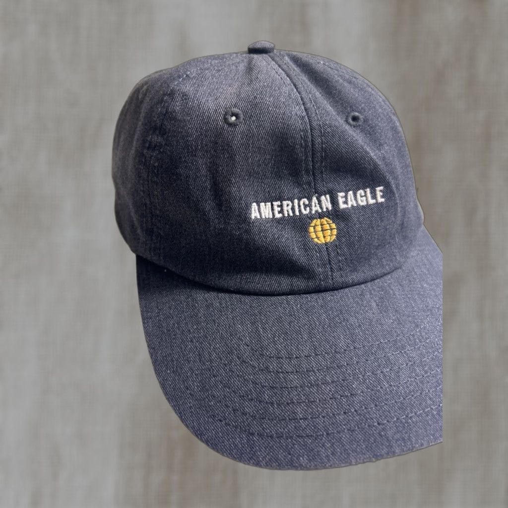 American Eagle Outfitters American Eagle Gray Strapback Baseball Hat Dad Hat Cotton One Size Size ONE SIZE - 1 Thumbnail
