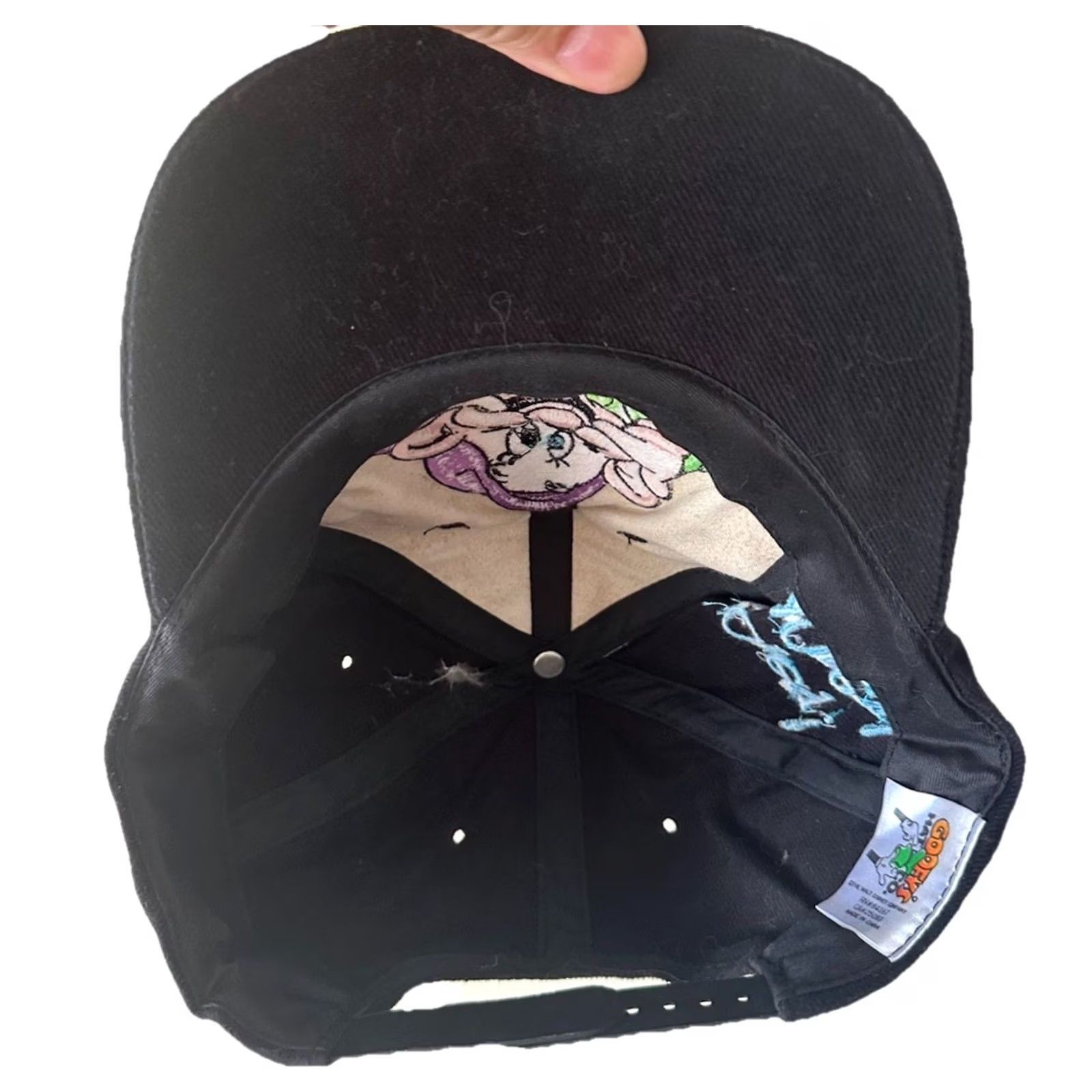 Disney VINTAGE Dopey Hat Cap Snapback Black Embroidered Goofy's Hat Co NWOT Baseball Cap Unisex Adults 90s Disney Theme Dopey GOOFY'S HAT CO Cap Size ONE SIZE - 4 Thumbnail
