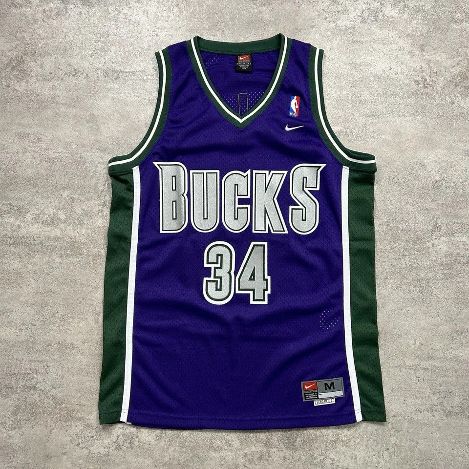 NBA × Nike × Vintage MILWAUKEE BUCKS RAY ALLEN NIKE SWINGMAN JERSEY PURPLE SIZE M Size US M / EU 48-50 / 2 - 1 Thumbnail