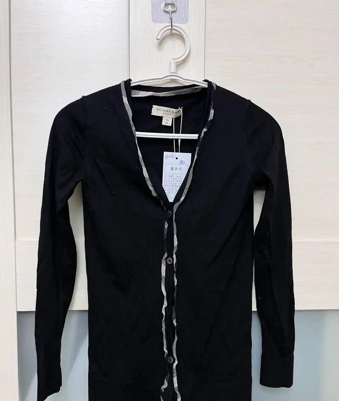 Burberry Burberry Women's Black Cotton Long Sleeve Cardigan Size XS / US 0-2 / IT 36-38 - 1 Thumbnail