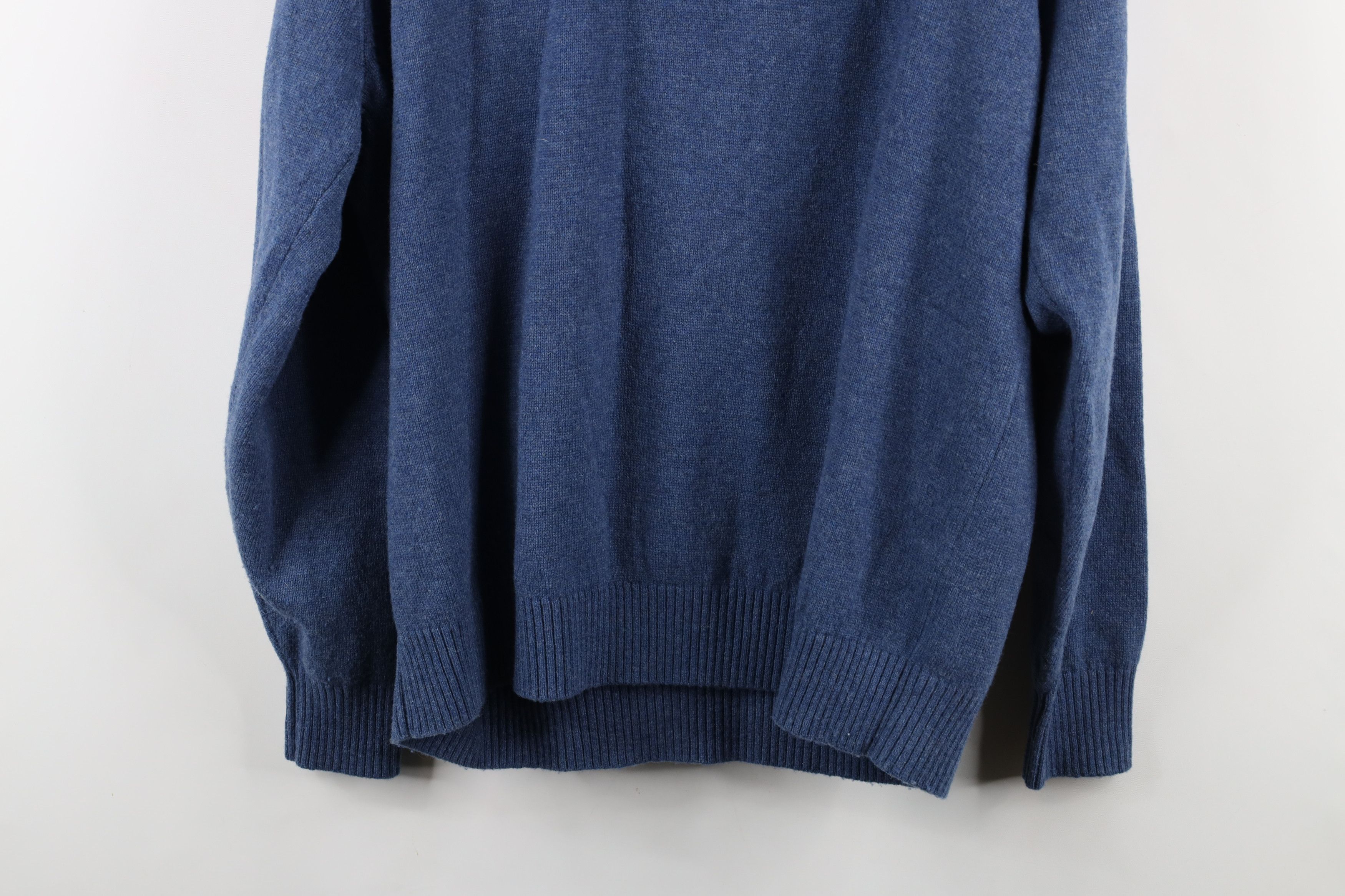 L.L. Bean × Vintage Vintage LL Bean Blank Lambswool Knit V-Neck Sweater Blue Size US L / EU 52-54 / 3 - 10 Thumbnail