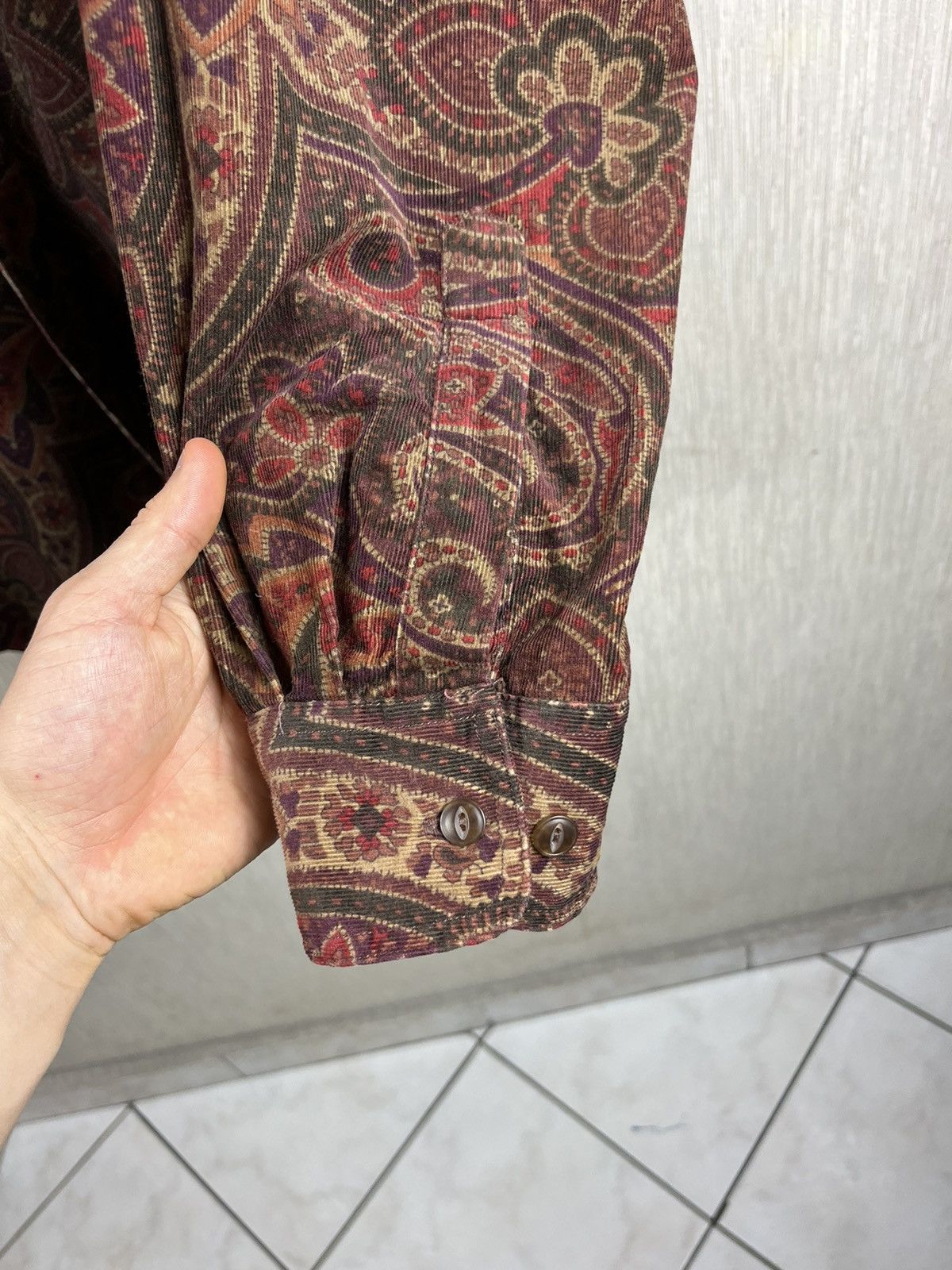 Chaps Ralph Lauren × Ralph Lauren × Vintage Chaps Ralph Lauren corduroy velvet fullprint floral shirt Size US L / EU 52-54 / 3 - 14 Thumbnail