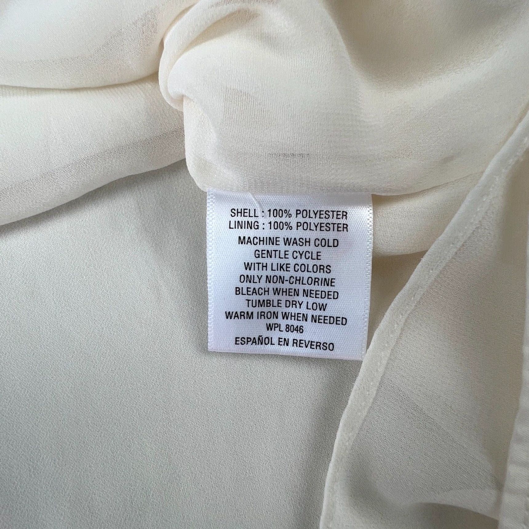 Vintage Maison Jules Womens Semi Sheer Blouse Shirt Top Ivory Large Sleeveless Lined Size L / US 10 / IT 46 - 5 Thumbnail