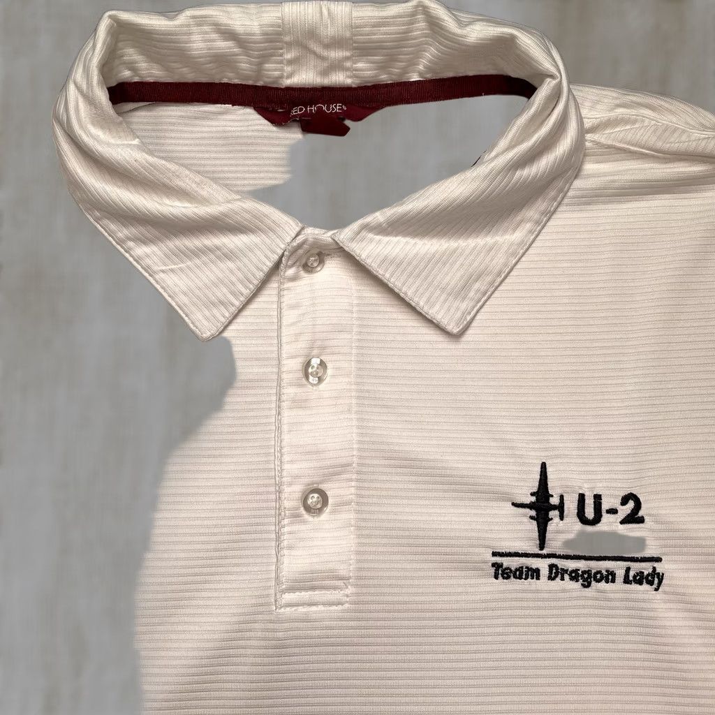 Vintage Skunk Works Polo Mens 2XL White U2 Lockheed Martin Dragon Lady Military Spy Plane Shirts Mens 2XL White U2 Team Dragon Lady Size US XXL / EU 58 / 5 - 1 Thumbnail