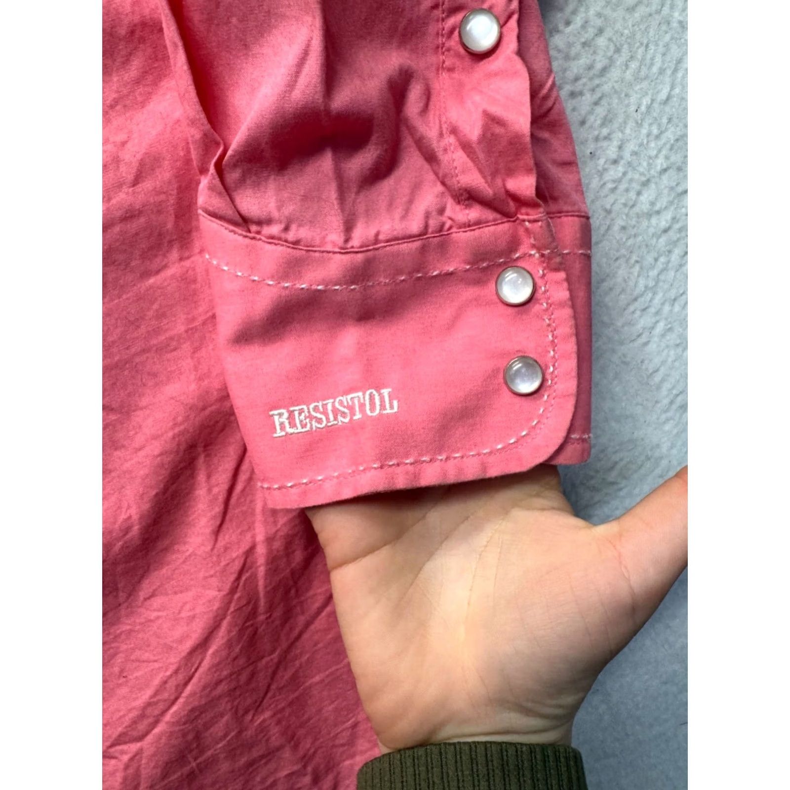 Pinko Resistol Mens Western Shirt Pink Embroidered Logo Long Sleeve Button-Down 3XL, Cotton, Solid, Western, Men, Pre-Owned Fair Size US XXL / EU 58 / 5 - 6 Thumbnail
