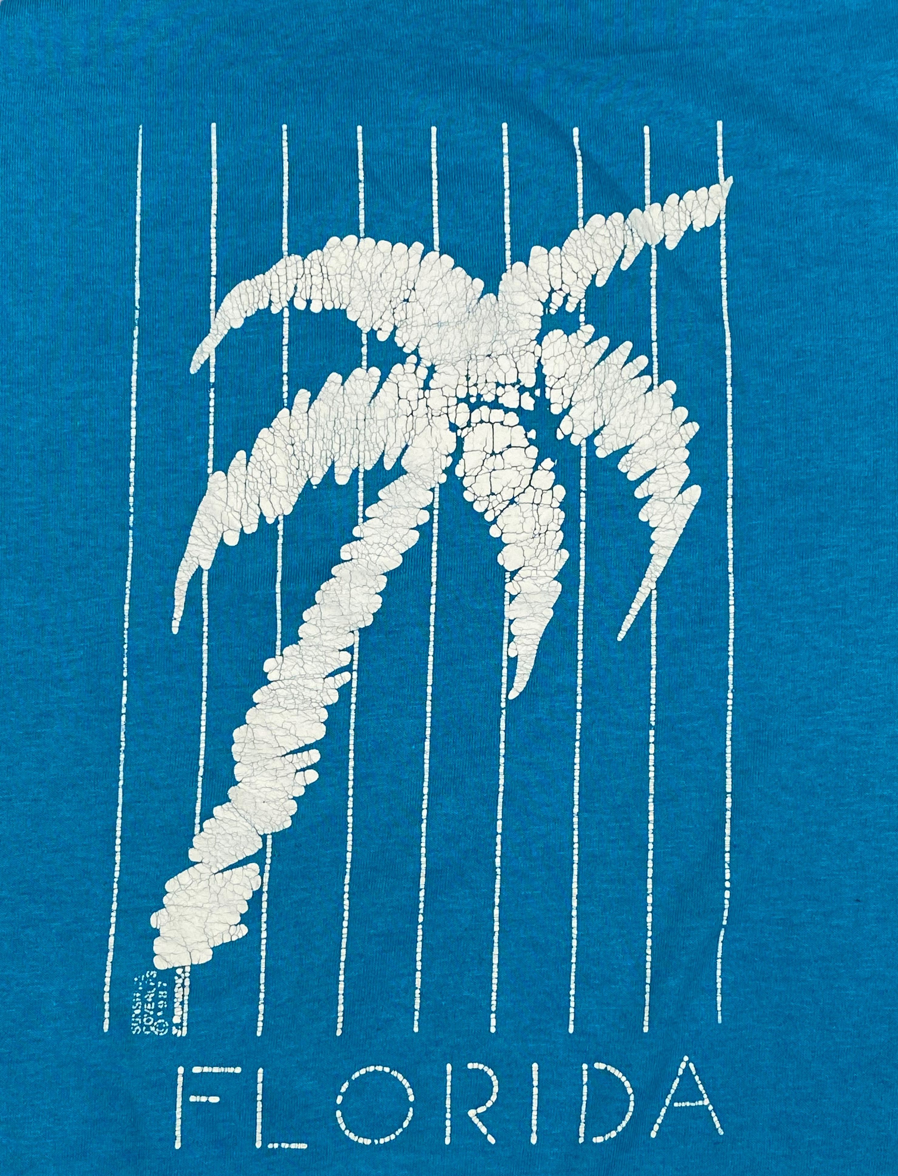 Vintage 80s Vintage SUNSHINE Made in USA Blue Single Stitch Tee M595 Size US M / EU 48-50 / 2 - 5 Thumbnail