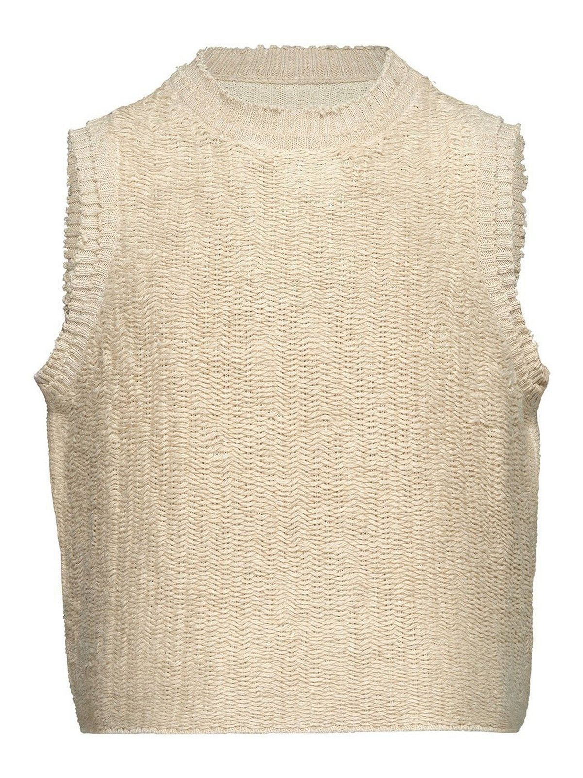 Maison Margiela o1y0625 Sleeveless Sweater in Beige Size M / US 6-8 / IT 42-44 - 1 Thumbnail