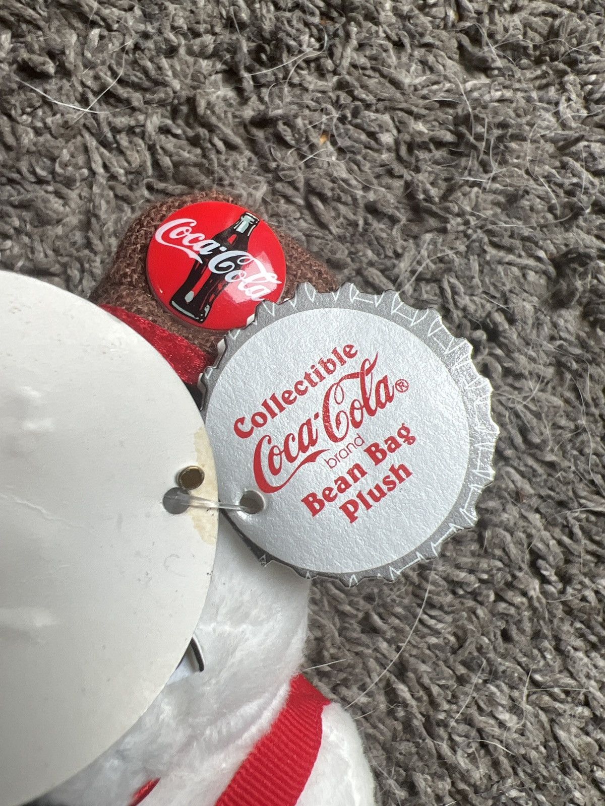 Coca Cola 1999 Coca-Cola Polar Bear In Suspenders Bean Bag Plush Size ONE SIZE - 4 Thumbnail