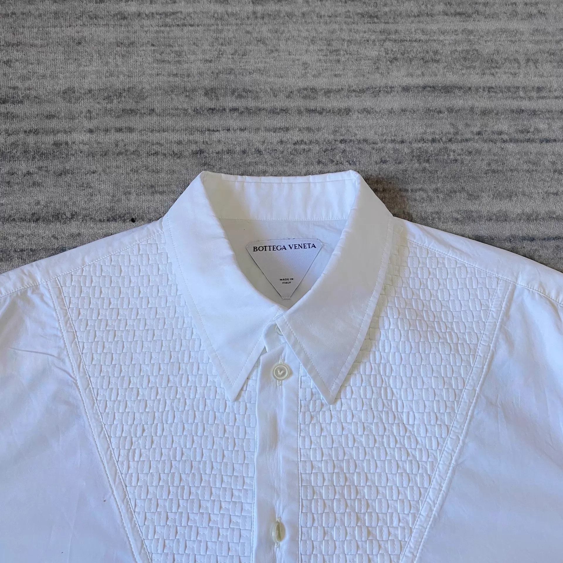 Bottega Veneta Bottega Veneta Chest Knit Intrecciato White Shirt Size 46 Size US S / EU 44-46 / 1 - 5 Thumbnail