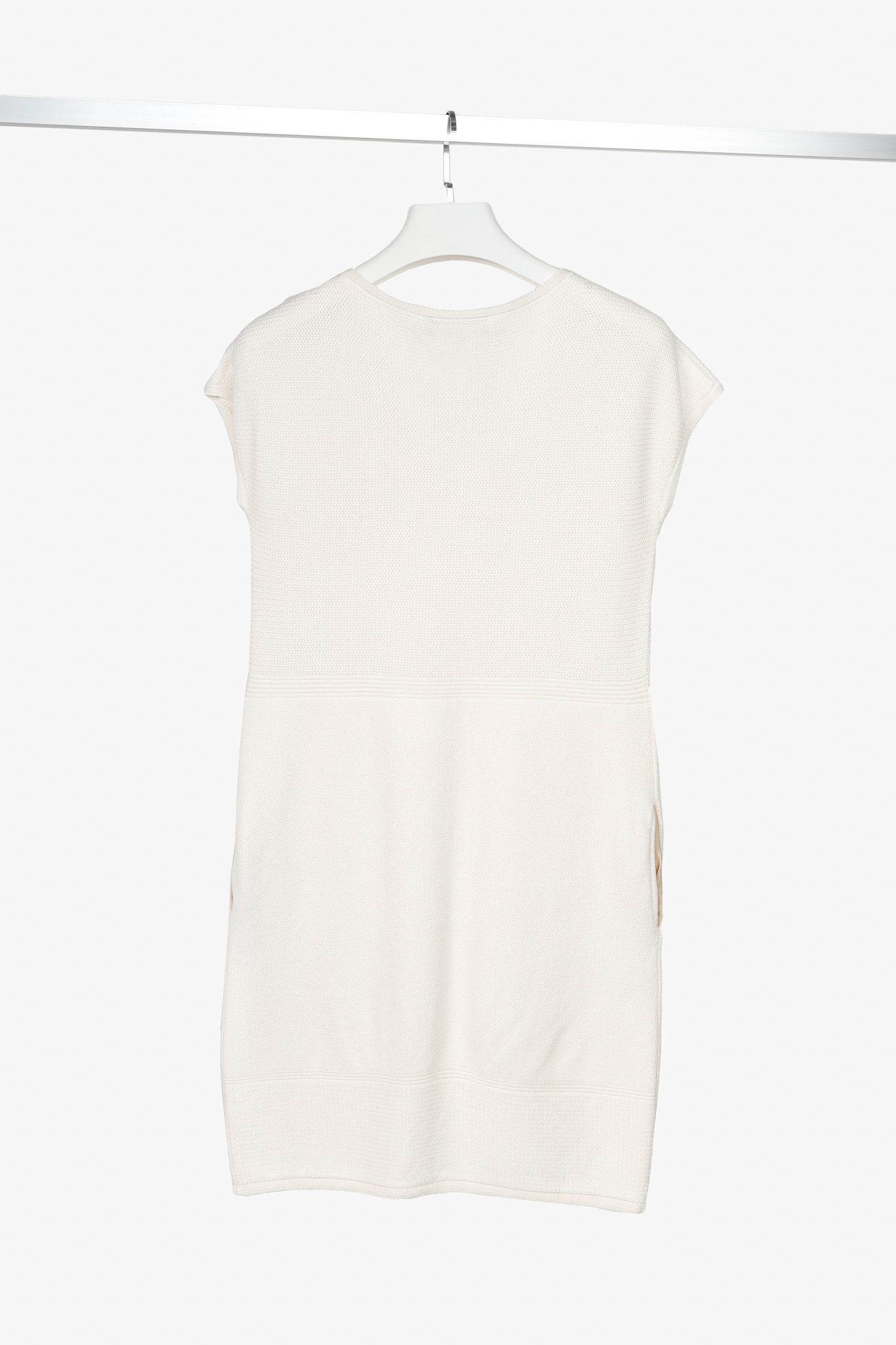 Loro Piana Loro Piana Ivory Silk & Cotton Textured Knit Dress Size M / US 6-8 / IT 42-44 - 2 Thumbnail