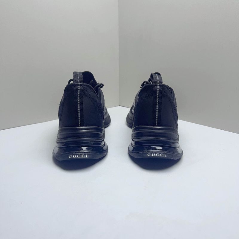 Gucci Gucci Run Casual Black Knit Sneakers - Size US 12.5 / EU 45-46 - 3 Thumbnail