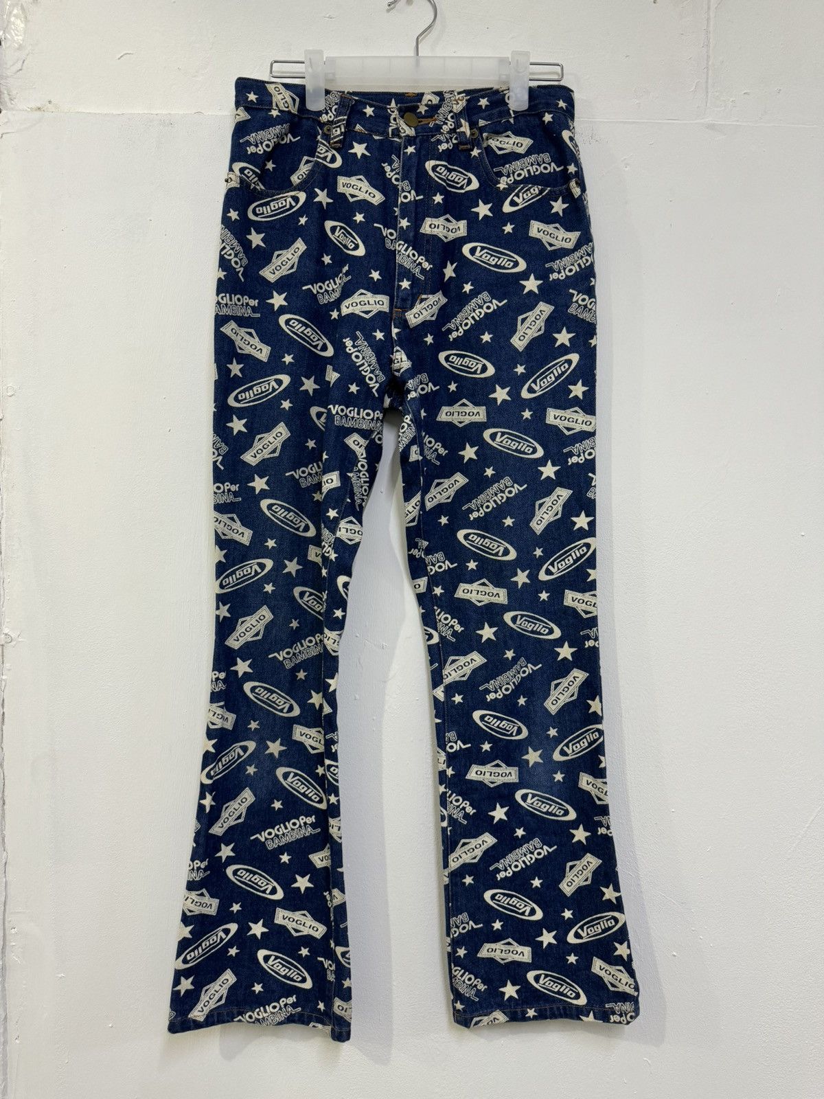 Hysteric Glamour VINTAGE FULL PRINTED FLARE DENIM VOGLIA JEANS Size US 29 - 1 Thumbnail