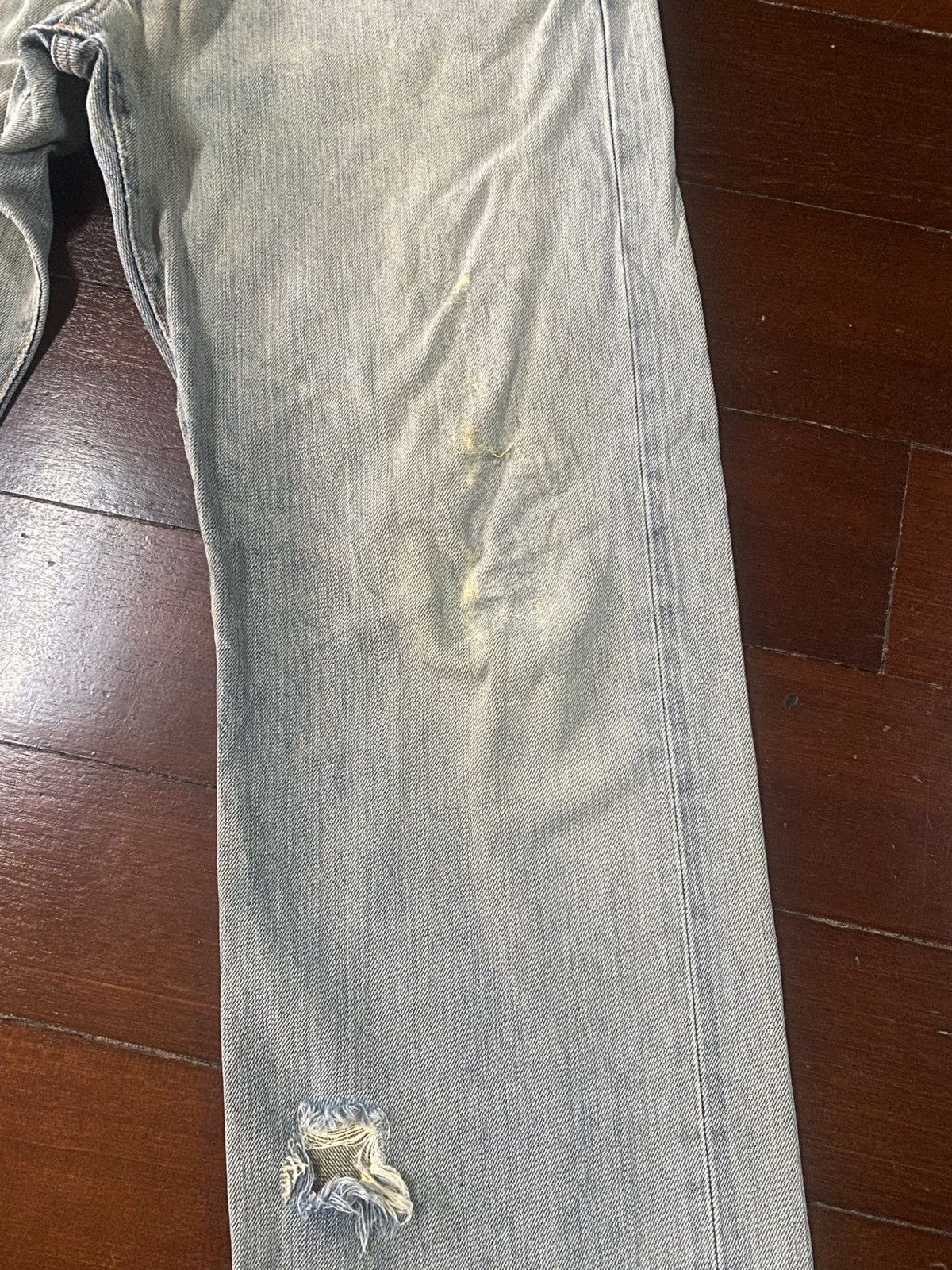 Edwin VINTAGE EDWIN 505 SELVEDGE DISTRESSED DENIM JEANS mud wash Size US 33 - 6 Thumbnail