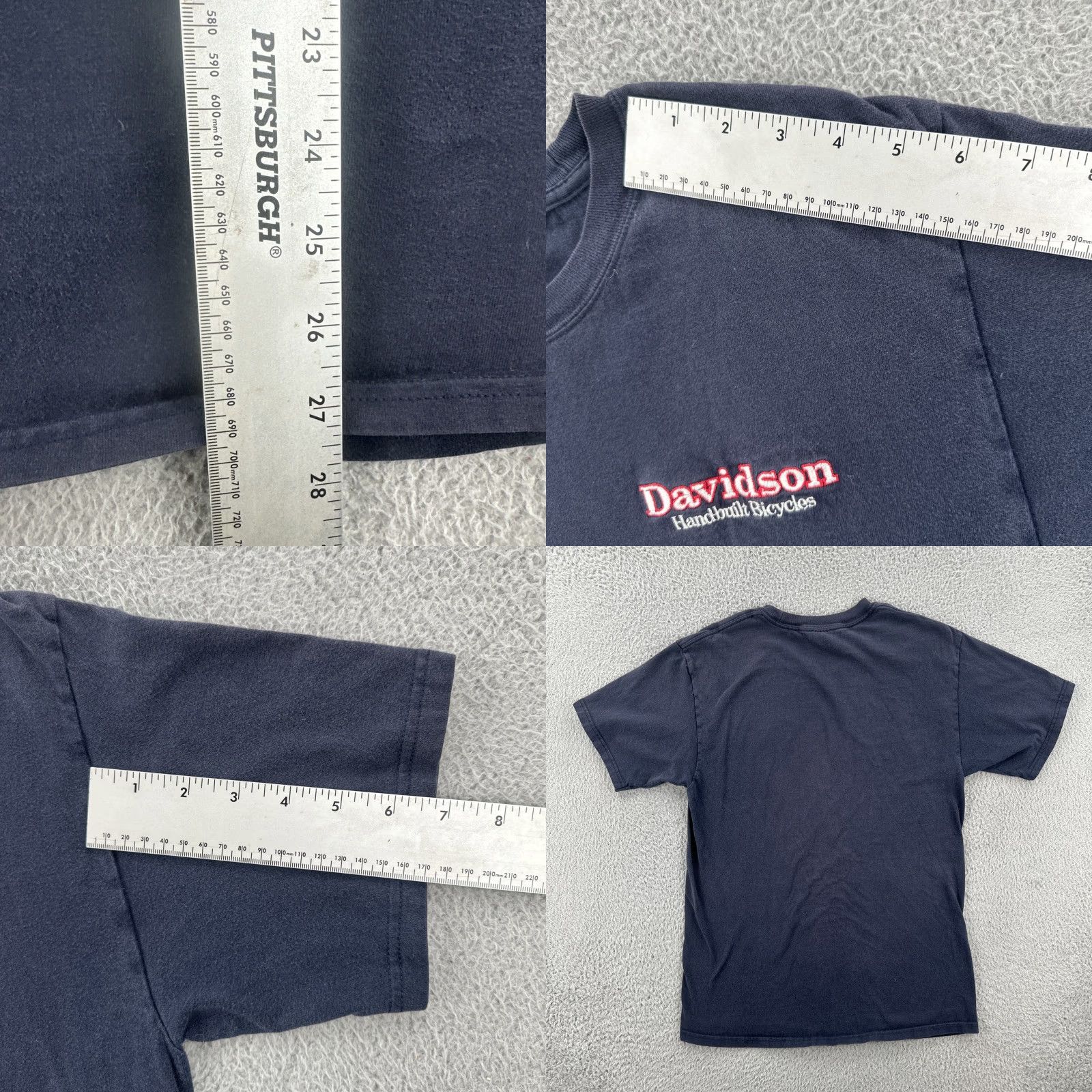 Hanes VINTAGE Hanes Beefy-T T-Shirt Blue Embroidered Davidson Handbuilt Bicycles Men Medium Size US M / EU 48-50 / 2 - 9 Thumbnail