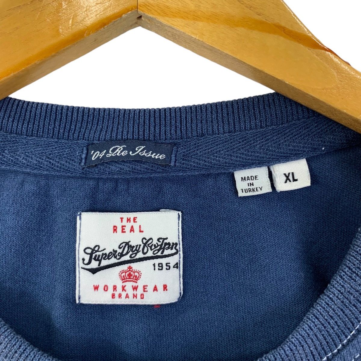 Superfine Vintage 2004 SUPERDRY JAPAN Pure Natural Indigo Tee Shirt Size US XL / EU 56 / 4 - 5 Thumbnail
