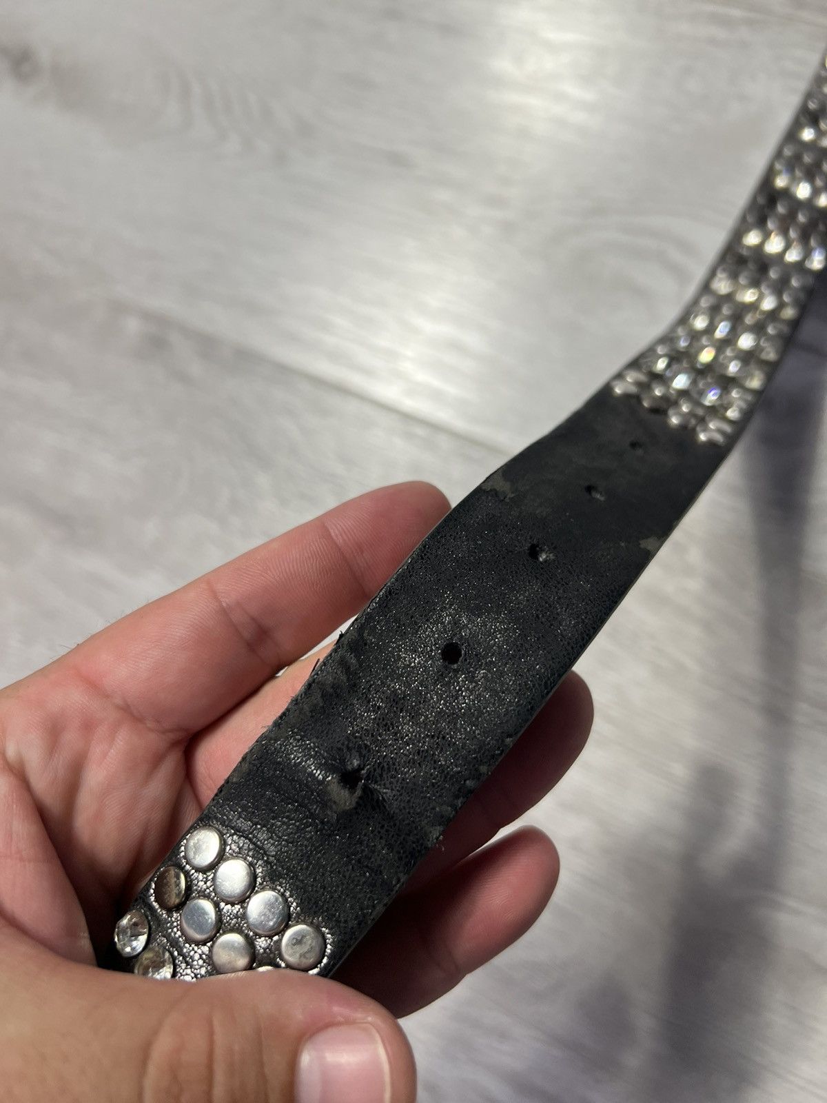 Vintage Vintage Avant Garde Studded Leather Belt Y2K Style Size ONE SIZE - 7 Thumbnail