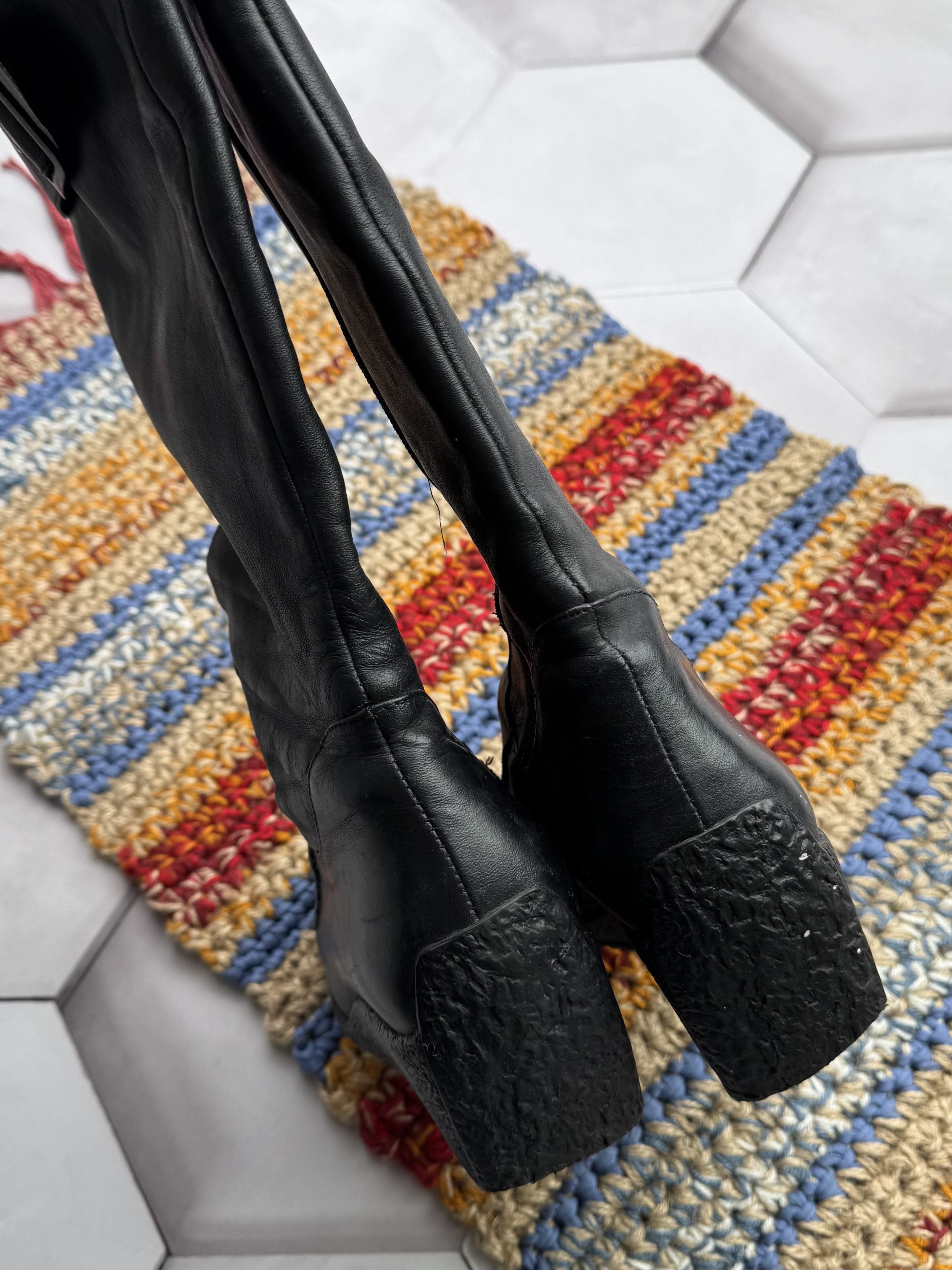 Japanese Brand Vintage Leather Futuristic Boots With Straps (E4) Size US 7 / IT 37 - 8 Thumbnail