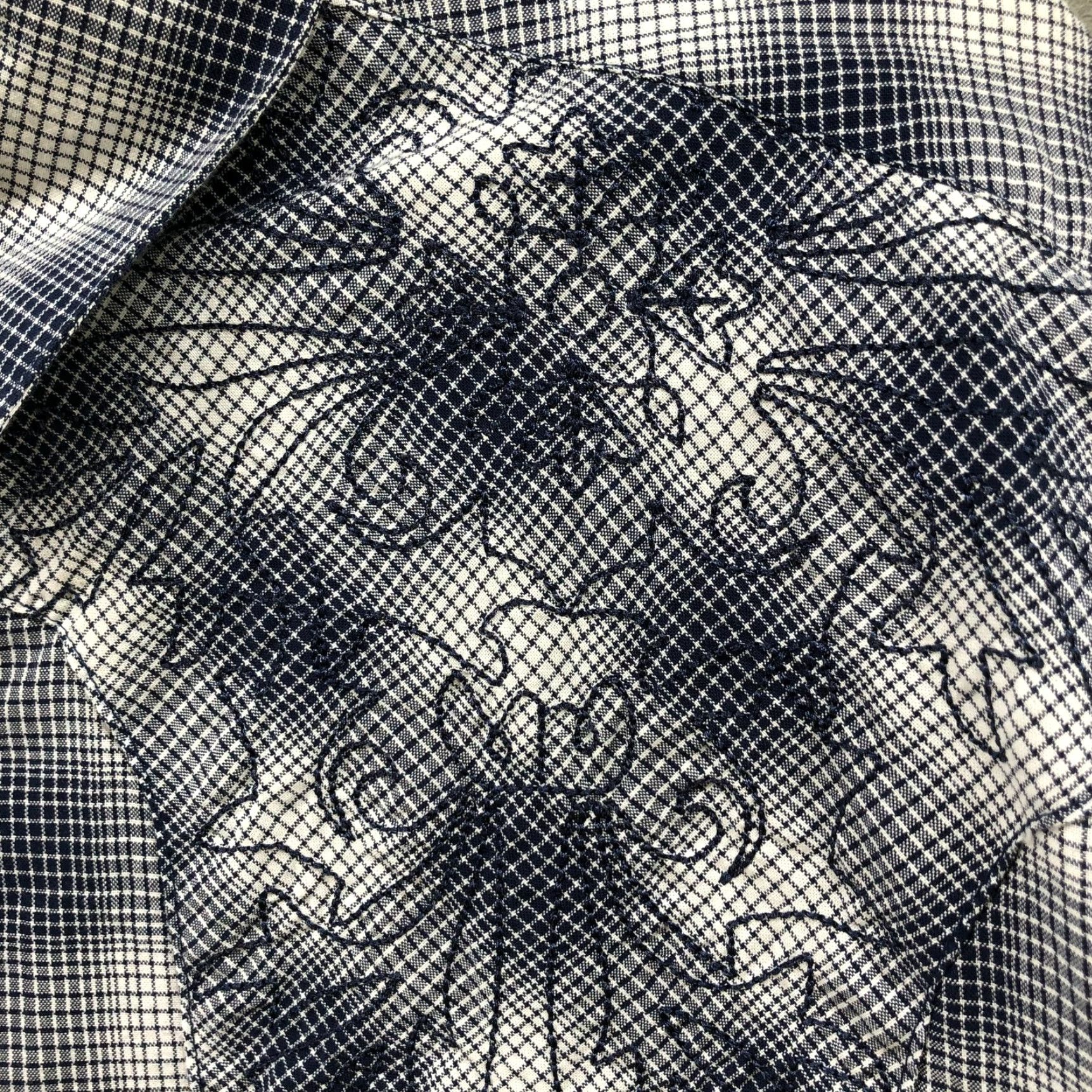 Vintage R-Vintage Mens Western Snap Button Embroidered Shirt XXL Blue Plaid Cowboy Button-Up Chest Pockets Casual Size US XXL / EU 58 / 5 - 5 Thumbnail