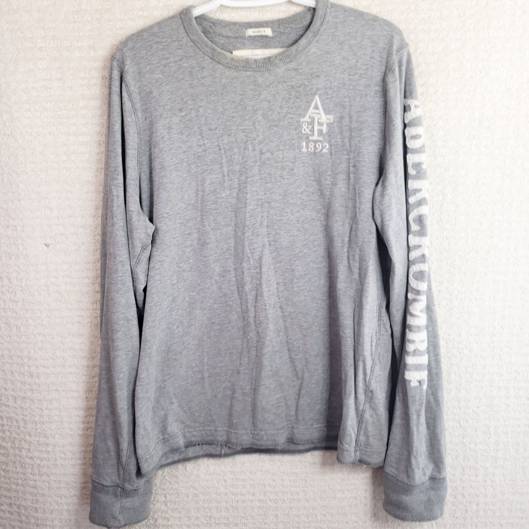 Abercrombie & Fitch Abercrombie & Fitch Shirt Mens XL Gray Muscle Long Sleeve Crewneck Size US XL / EU 56 / 4 - 2 Thumbnail