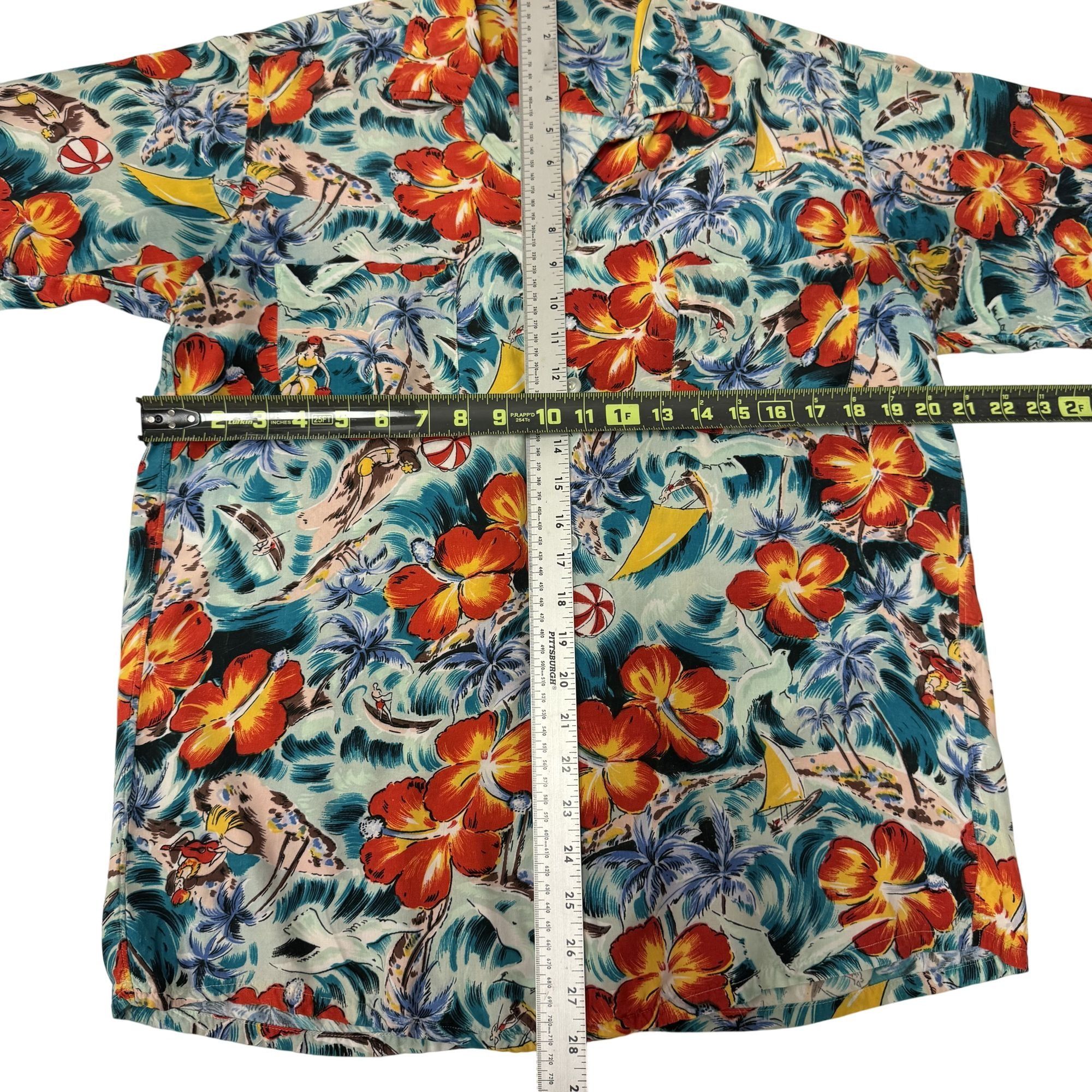 Other 2 pc LOT Vtg Wedding FIGHTING SAVAGES Floral Hawaiian Shirts Size US S / EU 44-46 / 1 - 9 Thumbnail