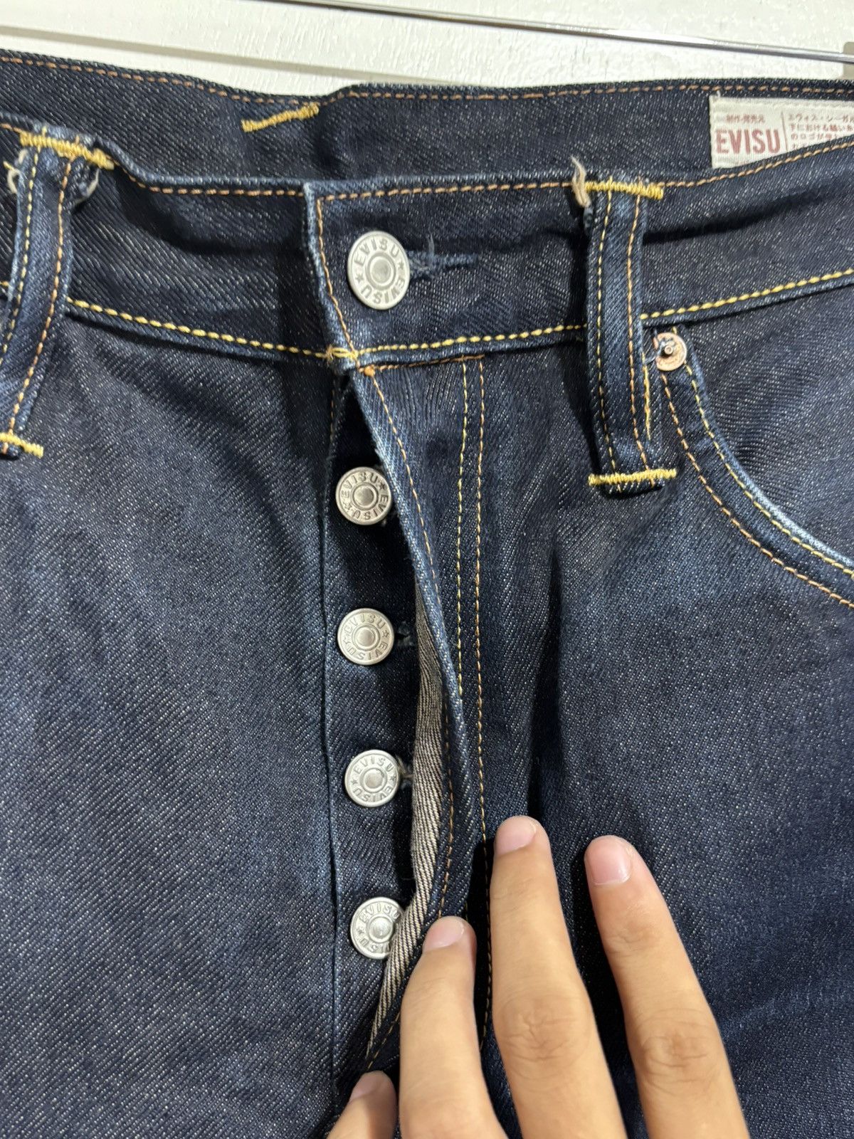 Evisu Evisu Daicock Red Kamon Flower Selvedge Denim Pants Size US 34 / EU 50 - 7 Thumbnail