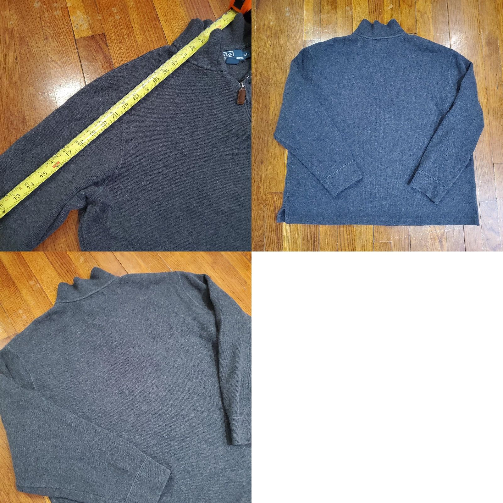 Polo Ralph Lauren Polo Ralph Lauren Sweater Mens XL Gray 1/4 Zip Mock Neck Cotton Pullover Knit Size US XL / EU 56 / 4 - 8 Thumbnail