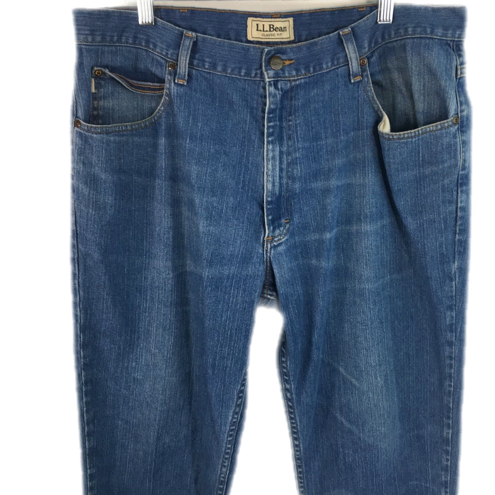 Vintage LL Bean Jeans Mens 38X30 Denim Blue Regular Straight 5-Pocket 1912 Size US 38 / EU 54 - 3 Thumbnail