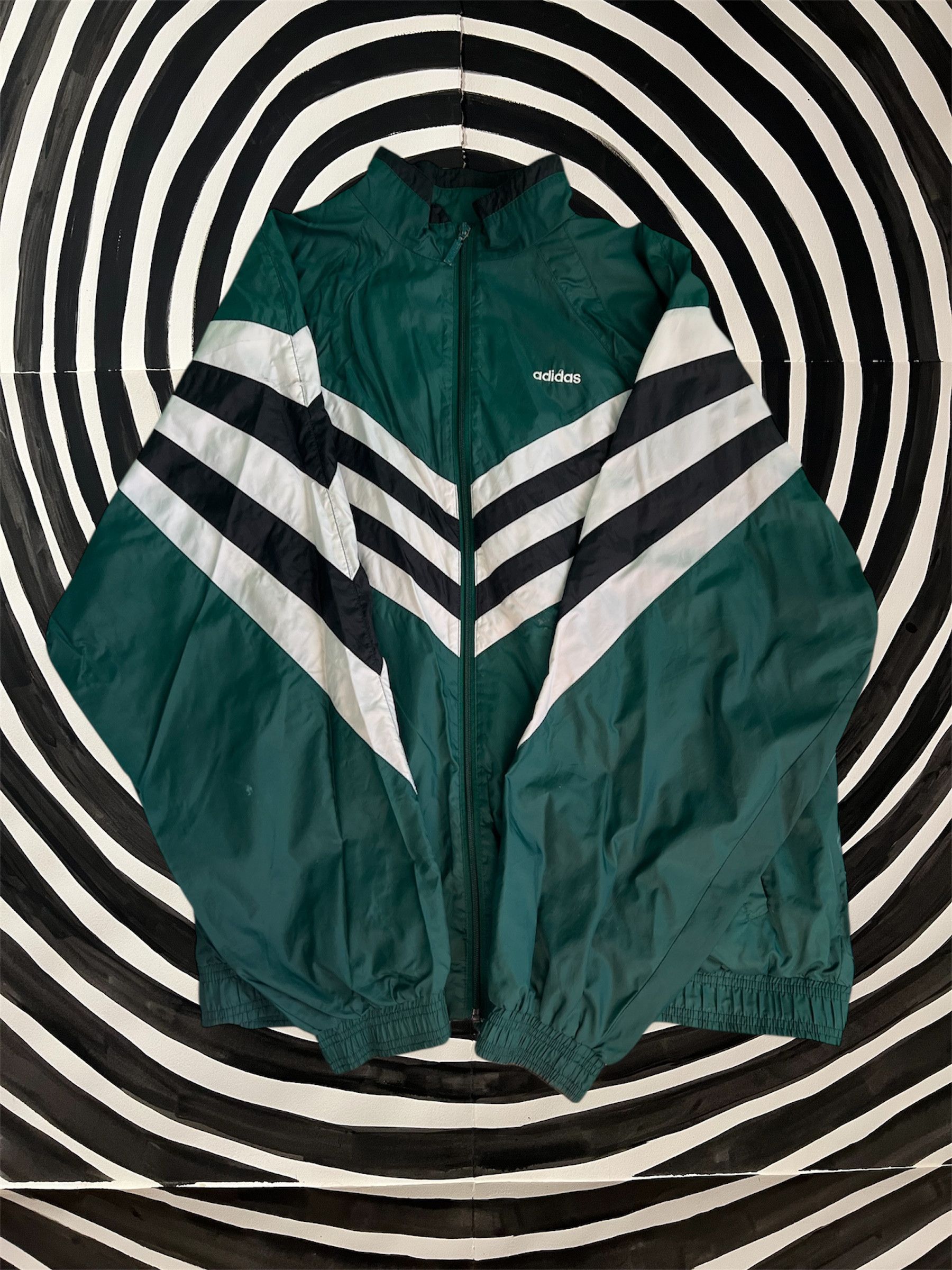 Adidas Vintage Adidas Striped Windbreaker Size US XL / EU 56 / 4 - 2 Thumbnail