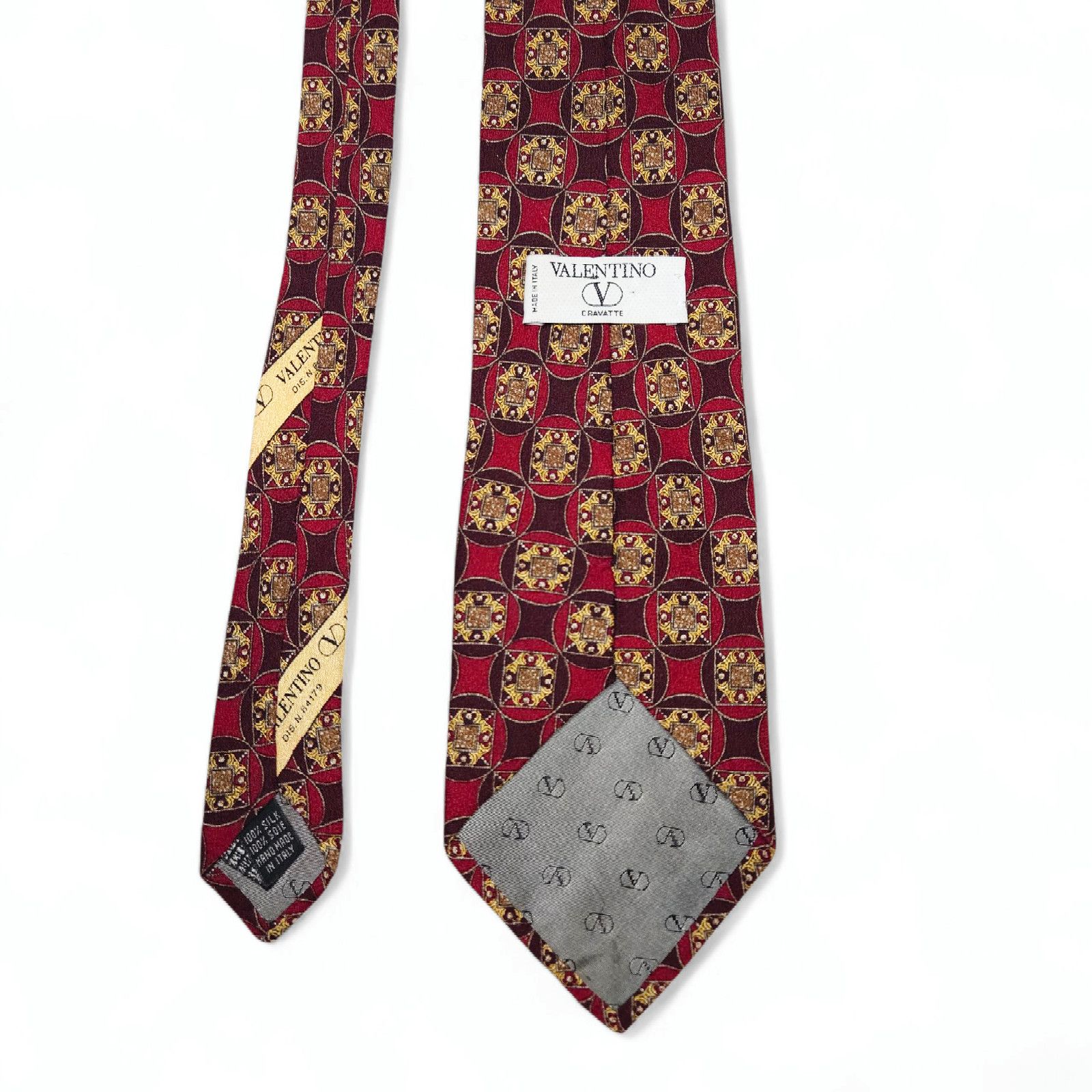Valentino VTG EUC Valentino Cravat Hand Made Italy Silk Red Neck Tie Size ONE SIZE - 2 Thumbnail
