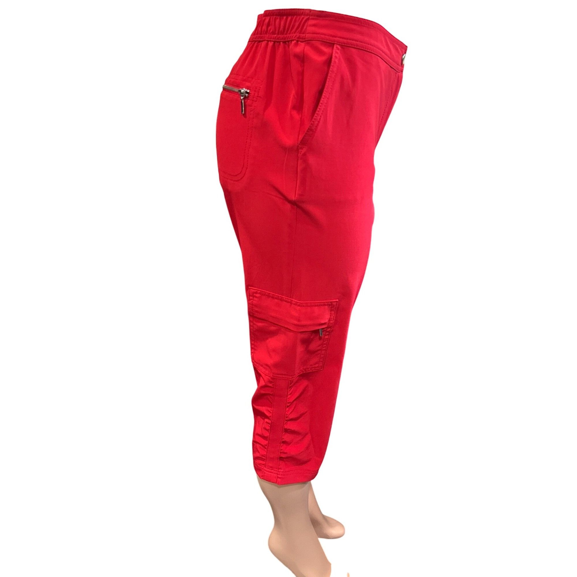 Chicos Chicos Zenergy Red Luxury Soft Stretch Capris Zipper Cargo P Size 25" / US 0 / IT 36 - 7 Thumbnail