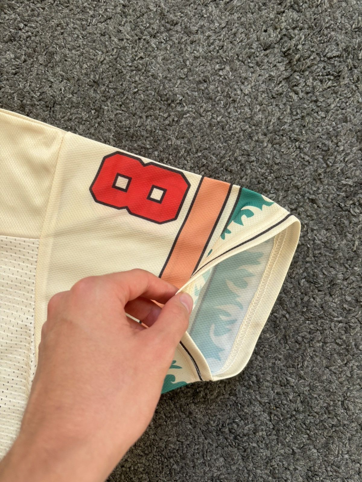 Japanese Brand Vintage oversize basketball 80 football cream green jersey Size US M / EU 48-50 / 2 - 10 Thumbnail