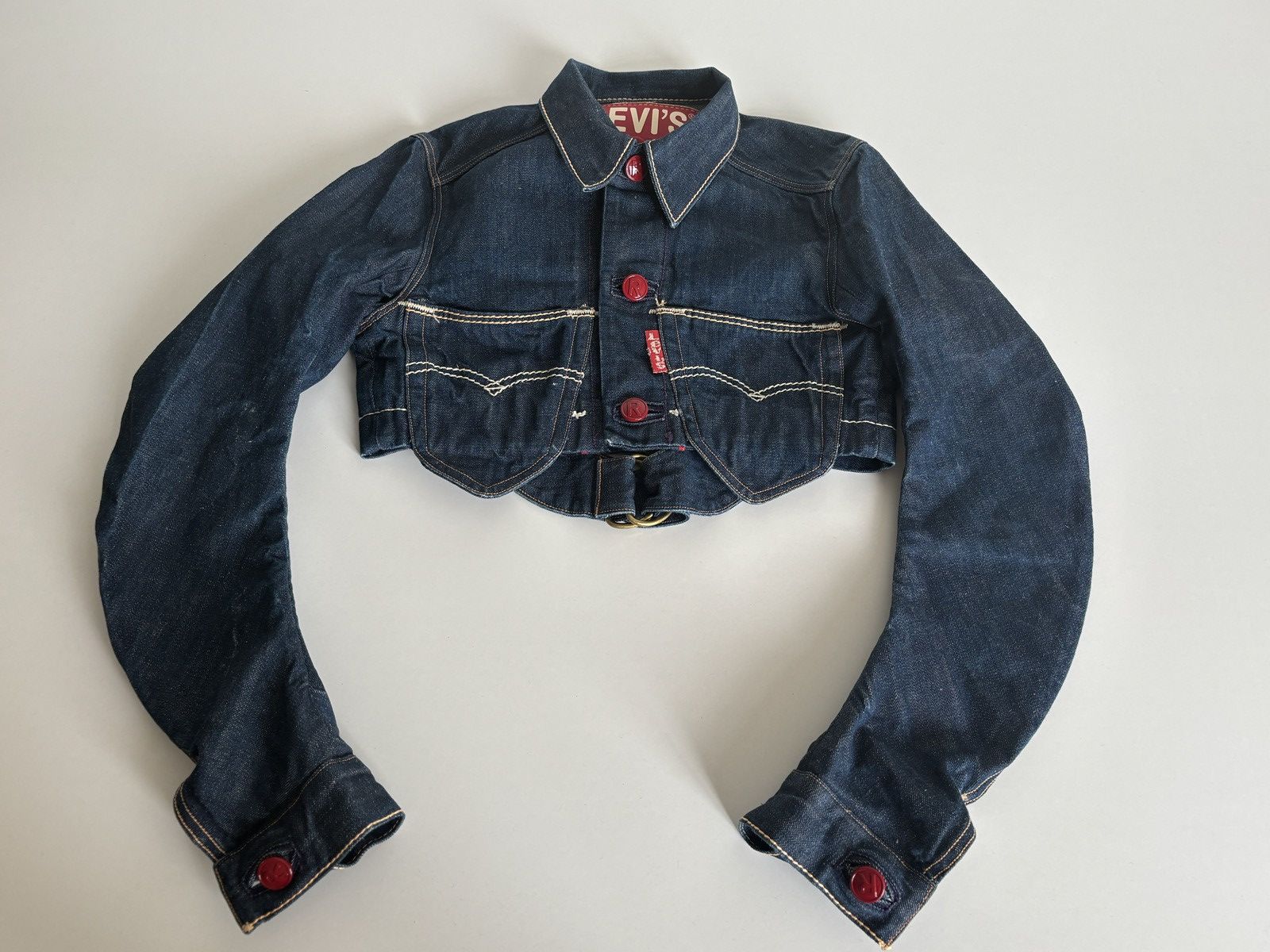 Levi's Vintage Clothing Levi’s Red Archive Rare Cropped Denim Jacket Selvedge Size US S / EU 44-46 / 1 - 1 Thumbnail