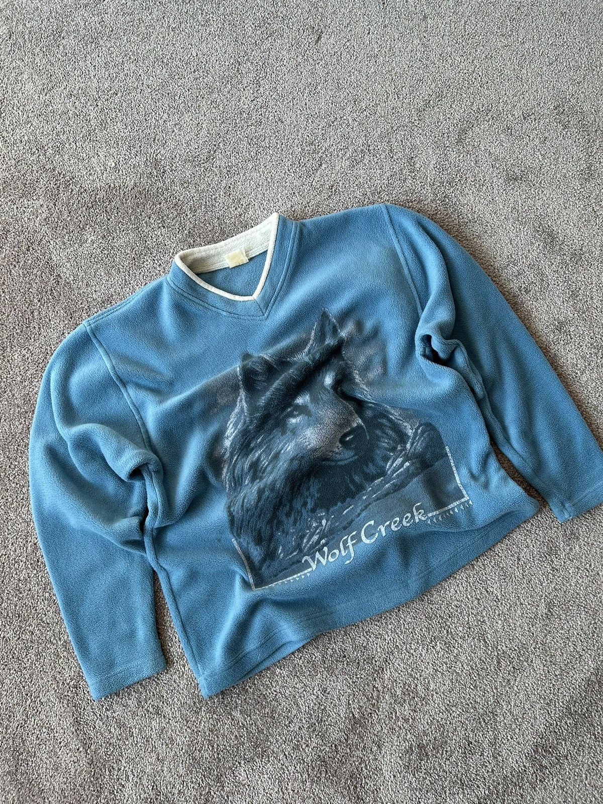 Vintage 90s Wolf creek Big graphic fleece sweater Size US M / EU 48-50 / 2 - 1 Thumbnail