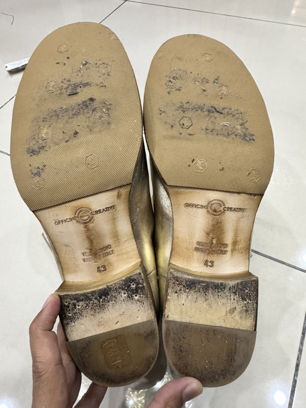 Officine Creative OFFICINE CREATIVE 178 METALLIC GOLD BOOTS SIZE 43 Size US 10 / EU 43 - 7 Thumbnail