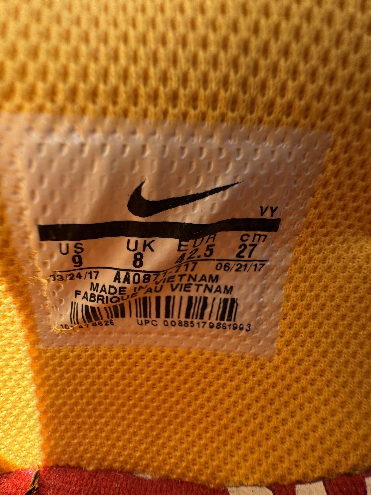 Nike × Supreme 2017 Nike x Supreme Air Force 2 Yellow Size US 9 / EU 42 - 8 Thumbnail