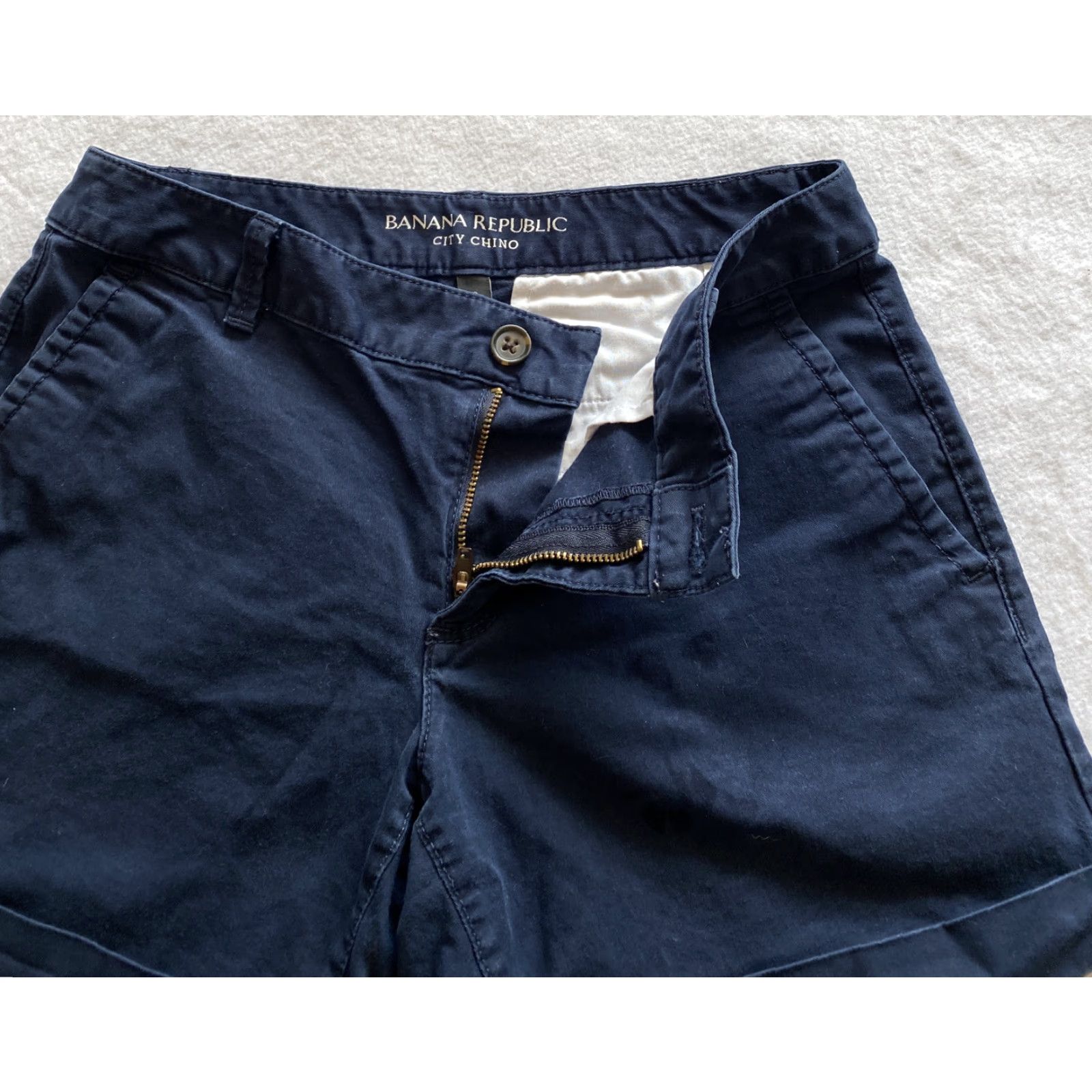 Banana Republic Banana Republic Shorts Womens Size O Chino Flat Front Blue Design/ 18-6 Size 25" / US 0 / IT 36 - 2 Thumbnail
