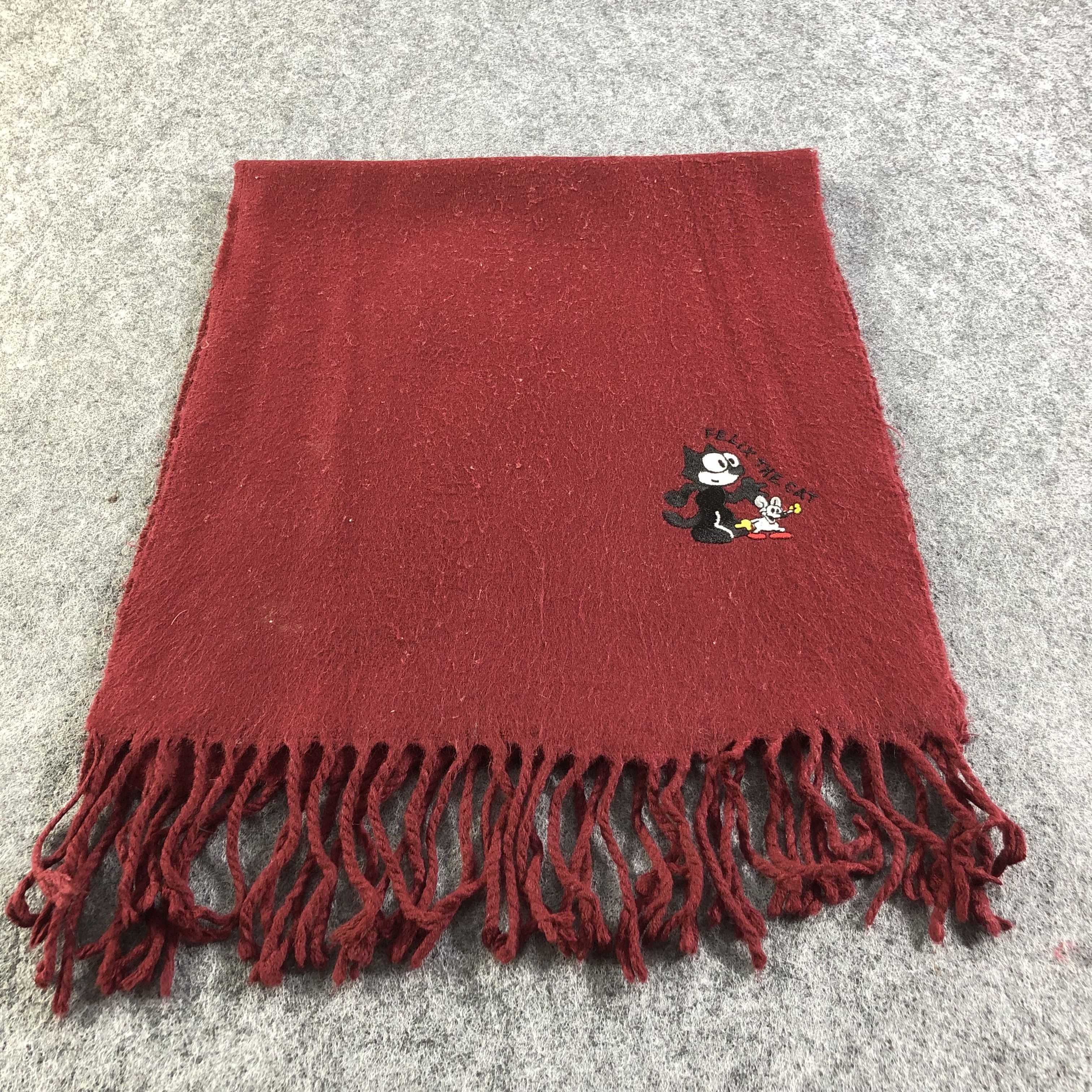 Anime Felix The Cat Burgundy Scarf Muffler V1582 Size ONE SIZE - 2 Thumbnail