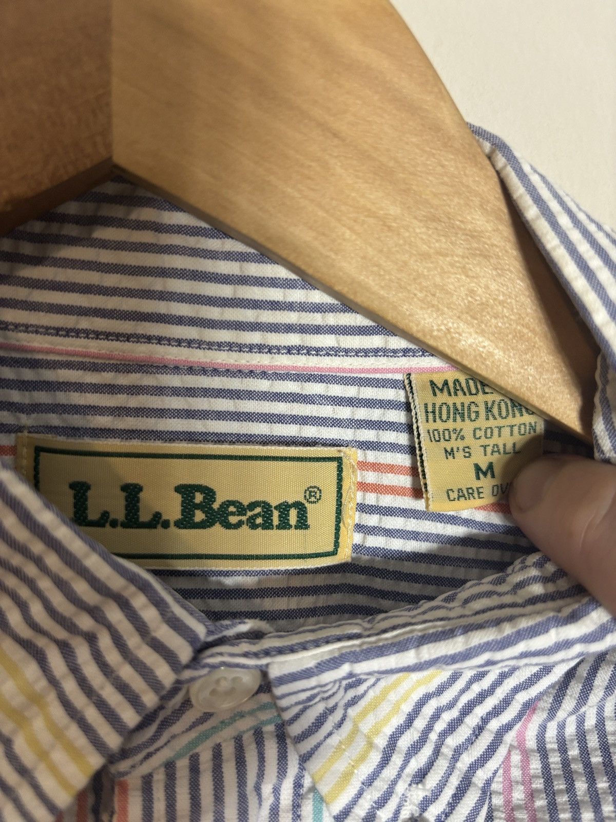 L.L. Bean Vtg LL Bean Seersucker Button Down Shirt M Tall Multicolor Size US M / EU 48-50 / 2 - 3 Thumbnail