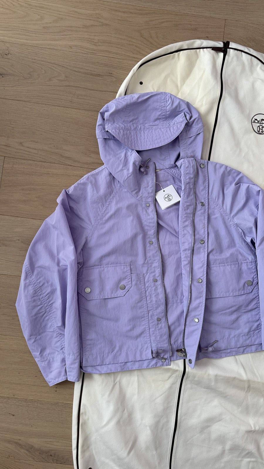 Hermes $4,800 SS23 Mens Purple Parachute Style Windbreaker Jacket Size US M / EU 48-50 / 2 - 7 Thumbnail