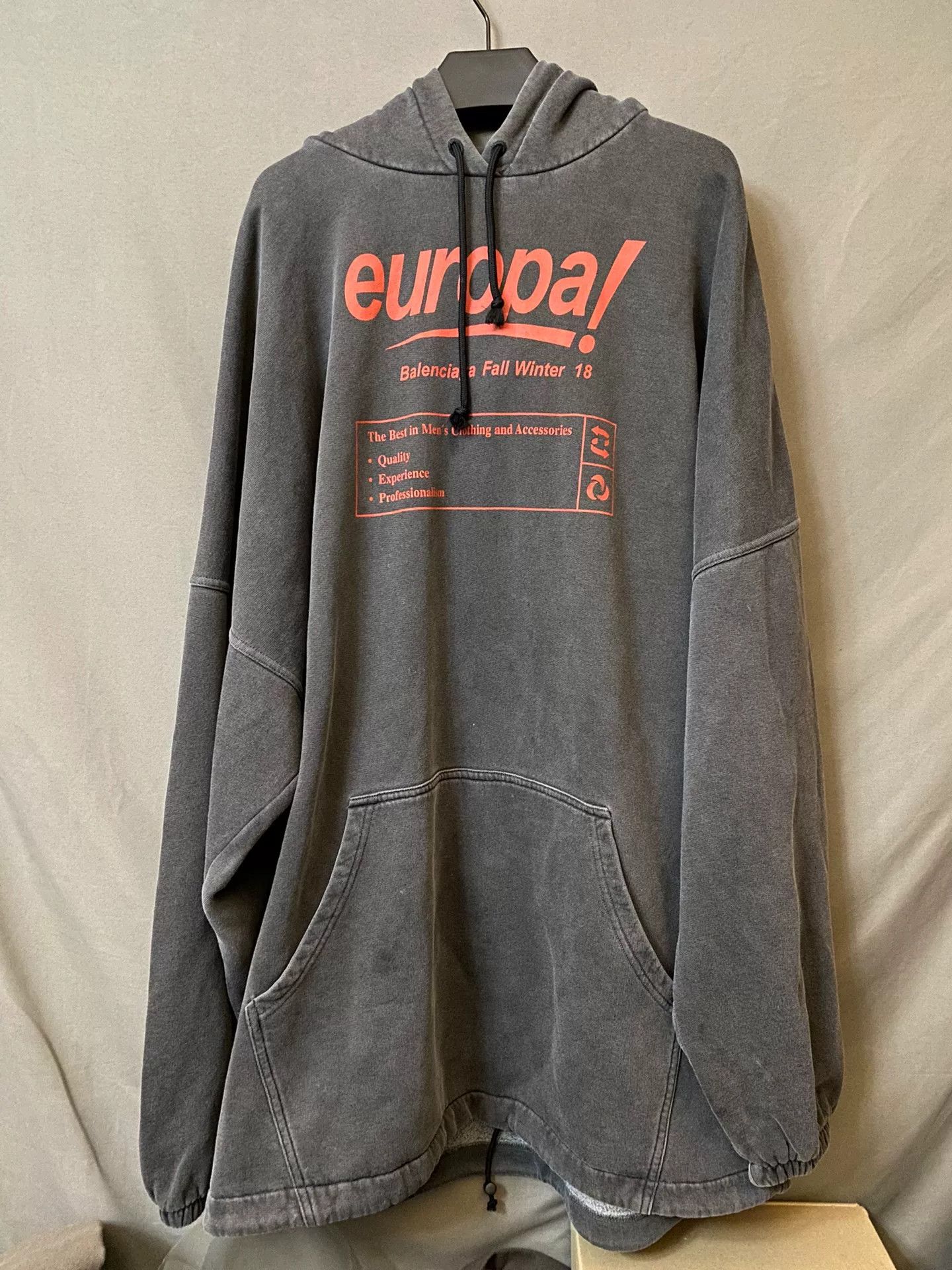 balenciaga oversized hoodie in gray