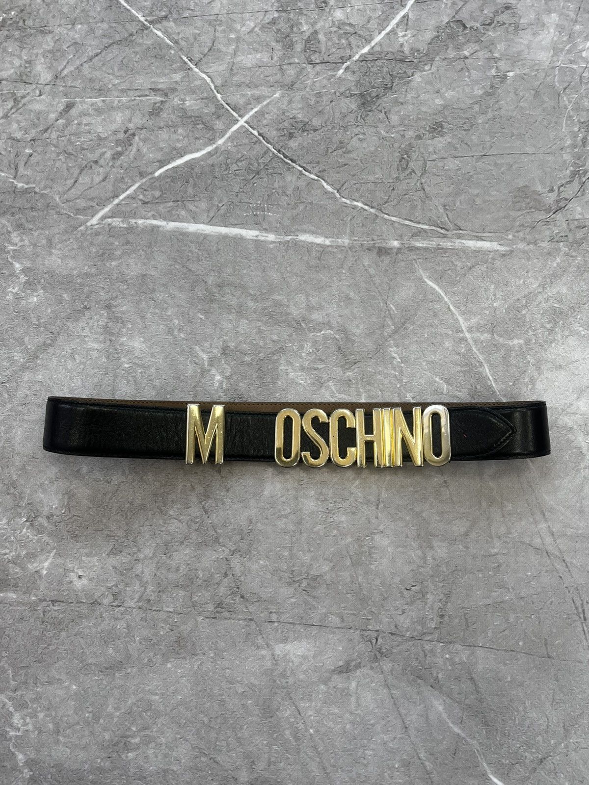 Moschino MOSCHINO LEATHER METAL LOGO MONOGRAM LEATHER BELT Size ONE SIZE - 1 Thumbnail