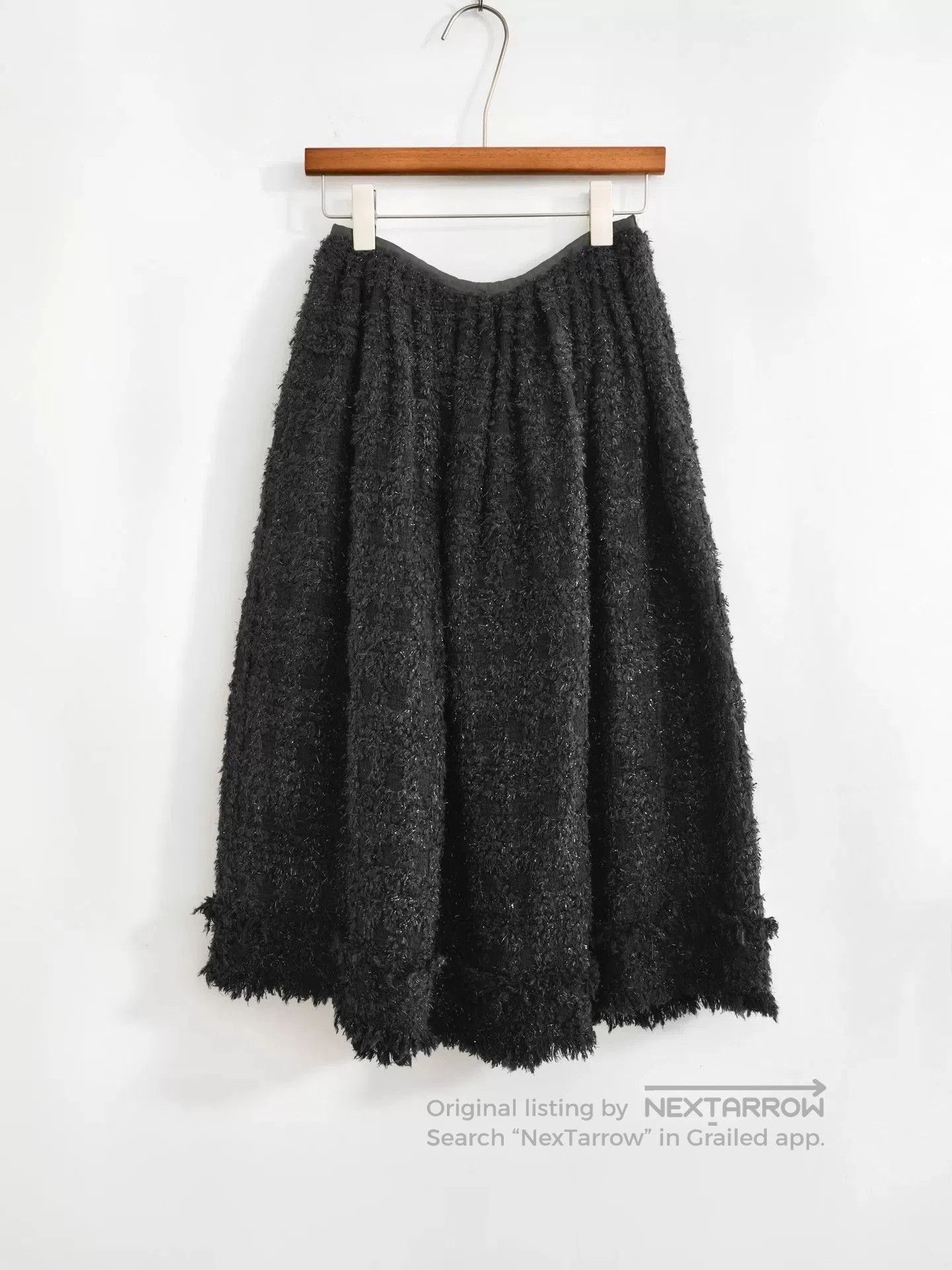 Junya Watanabe shiny fringed tweed half skirt. Size 28" / US 6 / IT 42 - 1 Thumbnail