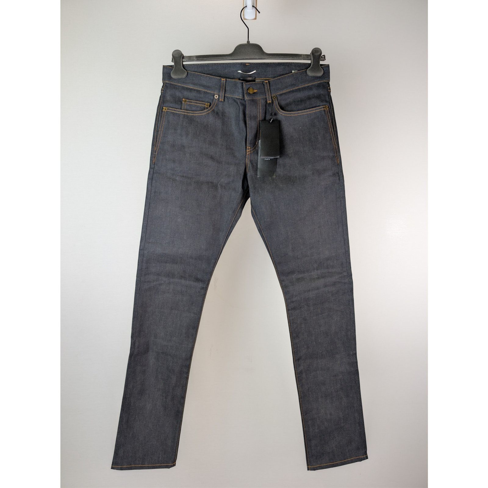 Saint Laurent Paris o1rshd1 Slim Fit Jean Denim in Indigo Raw Size US 32 / EU 48 - 9 Thumbnail