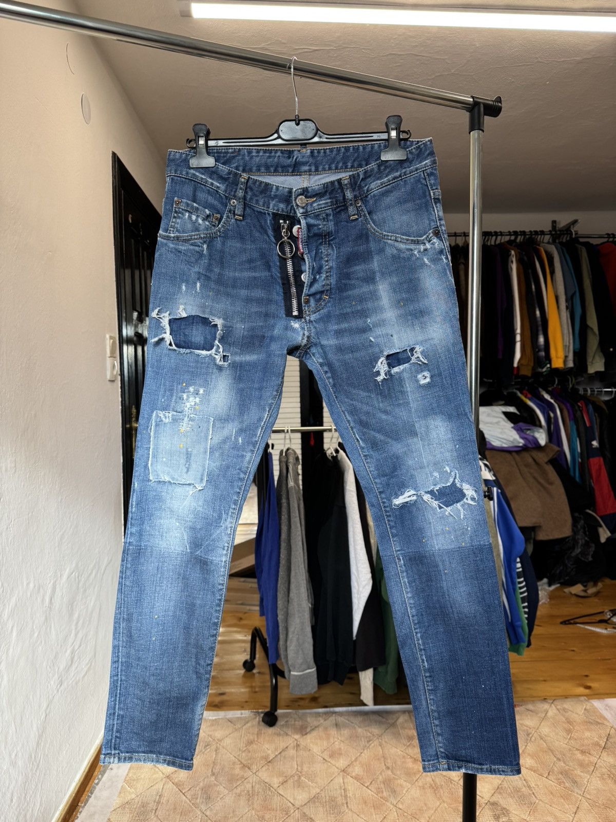 Designer × Dsquared2 Dsquared2 Skater Jeans Distressed Washed Made in Italy Size US 32 / EU 48 - 3 Thumbnail
