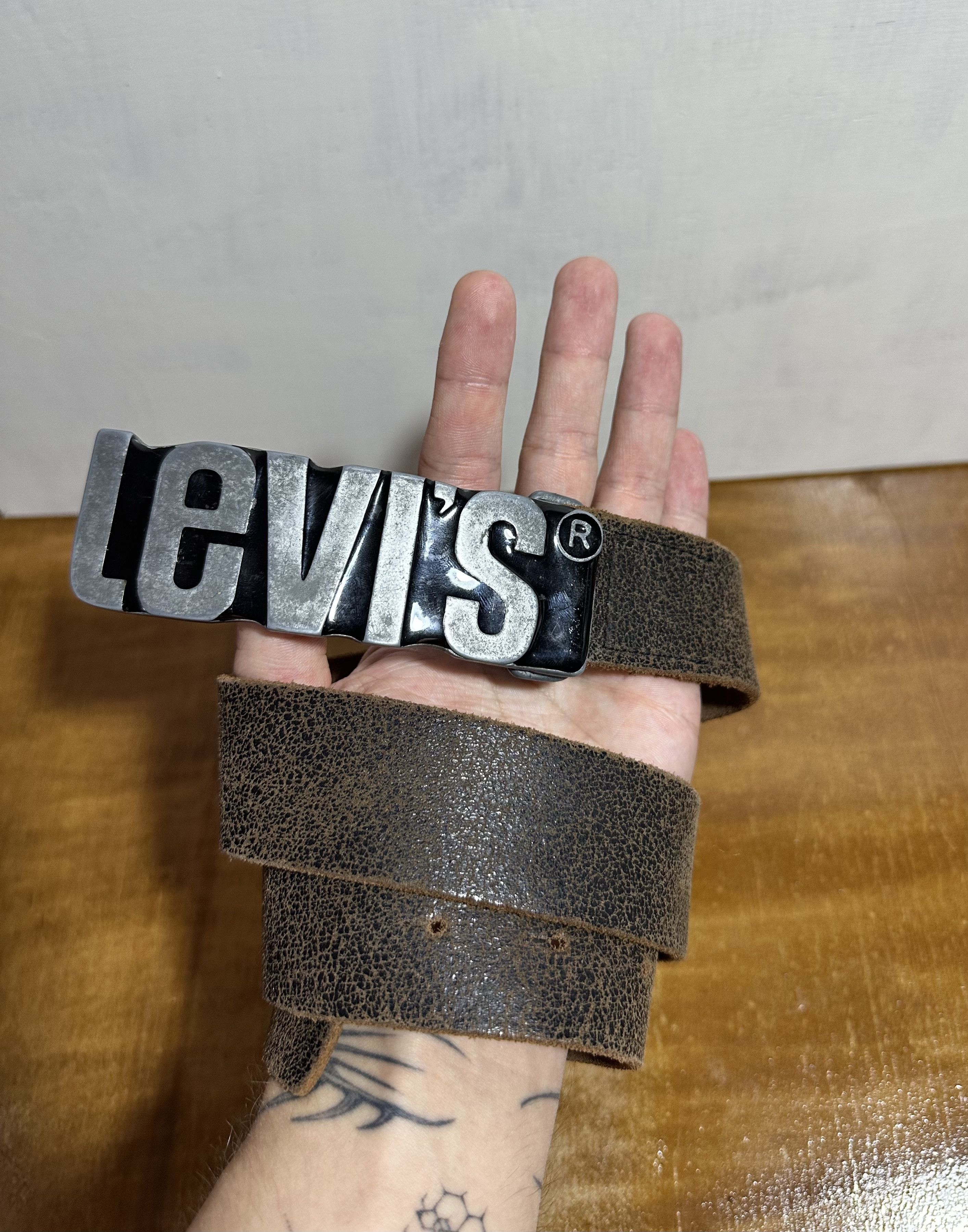 Levi's × Vintage Vintage Levis Leather Belt 90s Size 30 - 1 Thumbnail