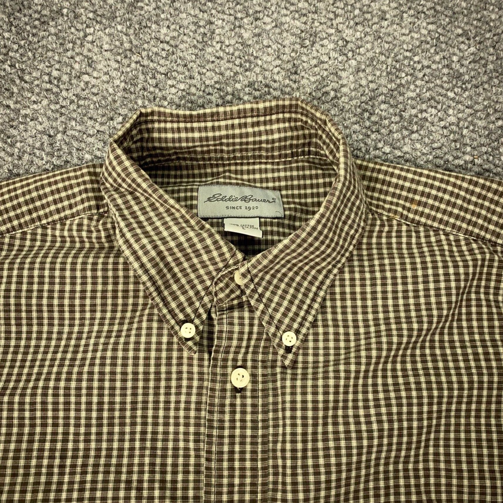 Eddie Bauer VINTAGE Eddie Bauer Shirt Mens Large Plaid Button-Down Long Sleeve Size US L / EU 52-54 / 3 - 2 Thumbnail
